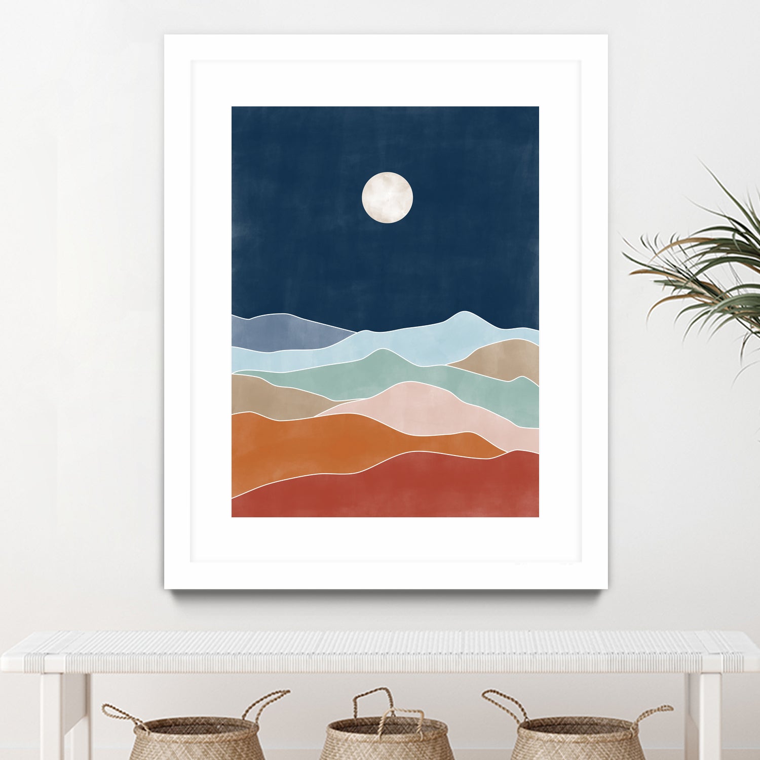 Moonlit Hill Scape by Elena Ristova on GIANT ART - abstract abstract