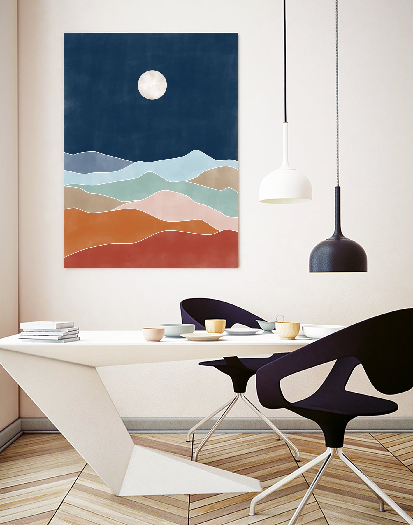 Moonlit Hill Scape by Elena Ristova on GIANT ART - abstract abstract