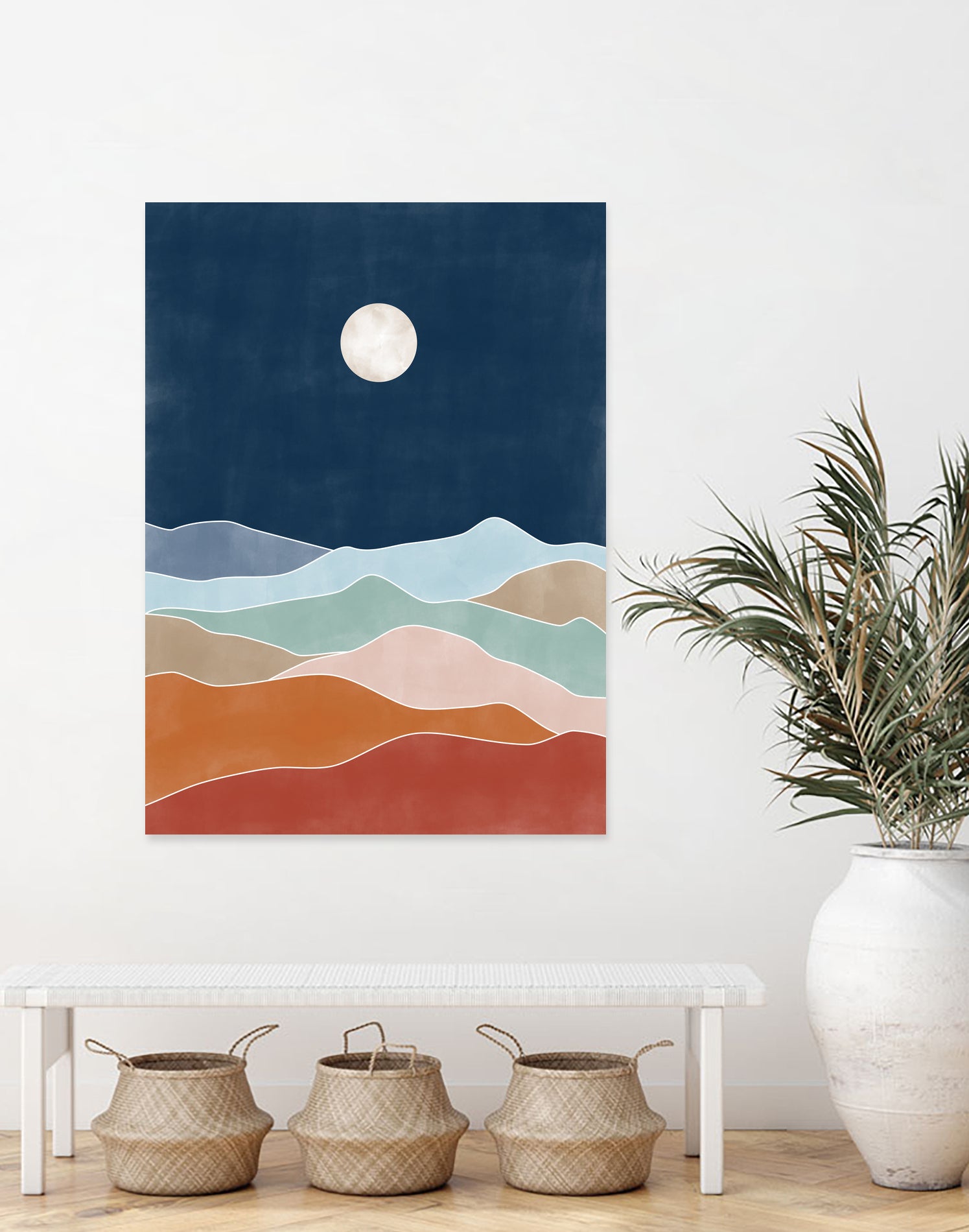 Moonlit Hill Scape by Elena Ristova on GIANT ART - abstract abstract