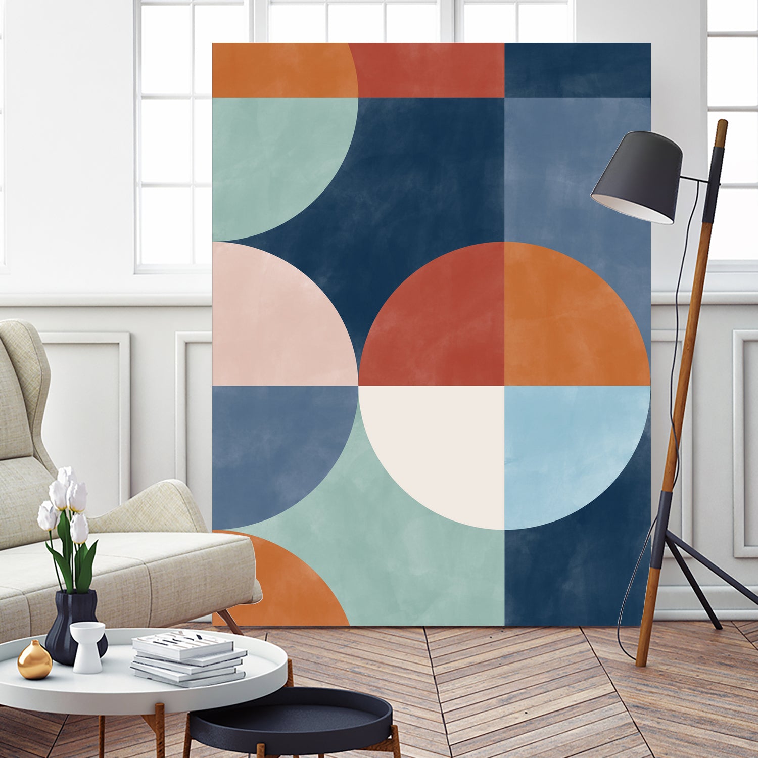 Geometric Shapes With Bold Circles by Elena Ristova on GIANT ART - abstract abstract