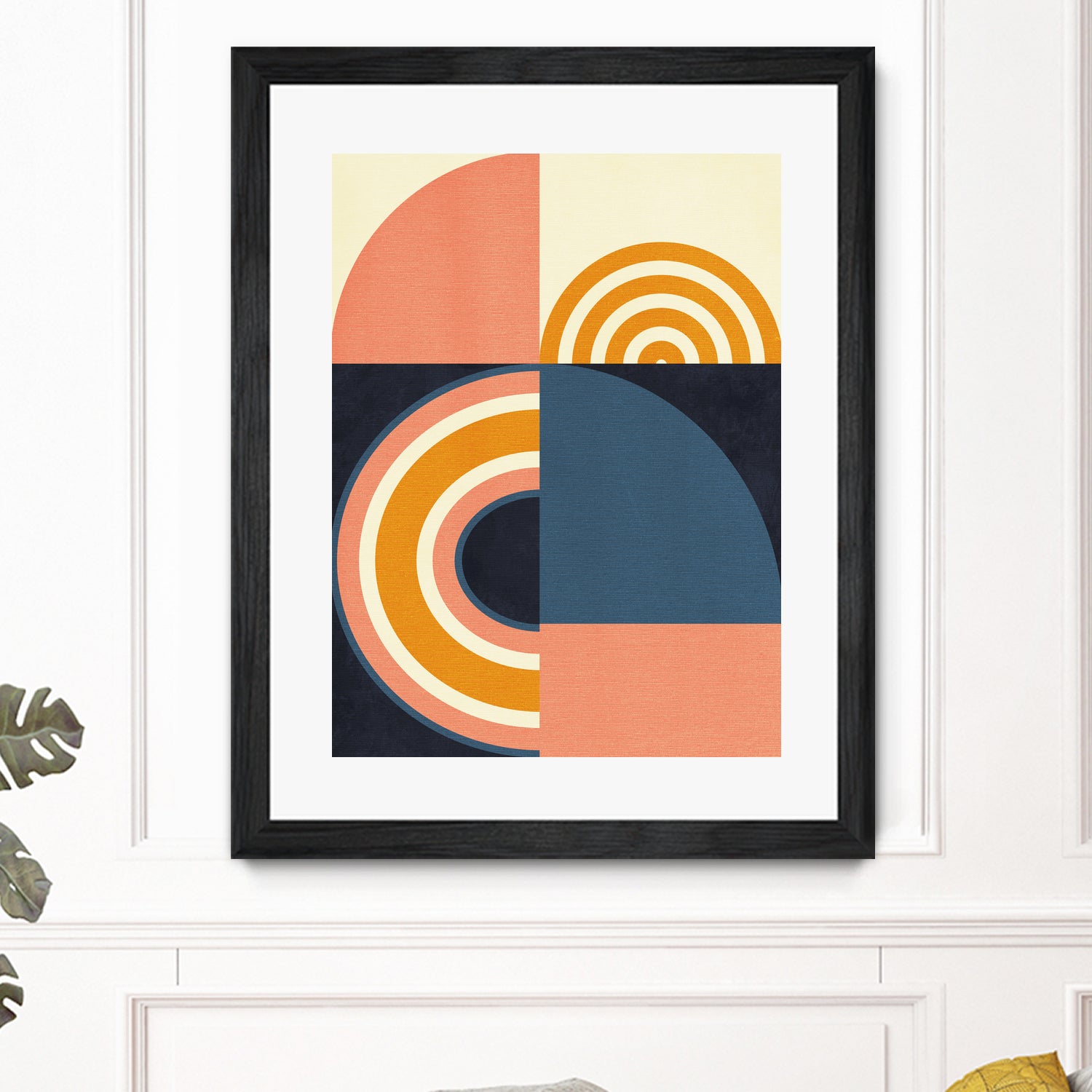 Rainbow Plus Shapes Blue Mustard9 by Ana Rut Bre on GIANT ART - abstract abstract