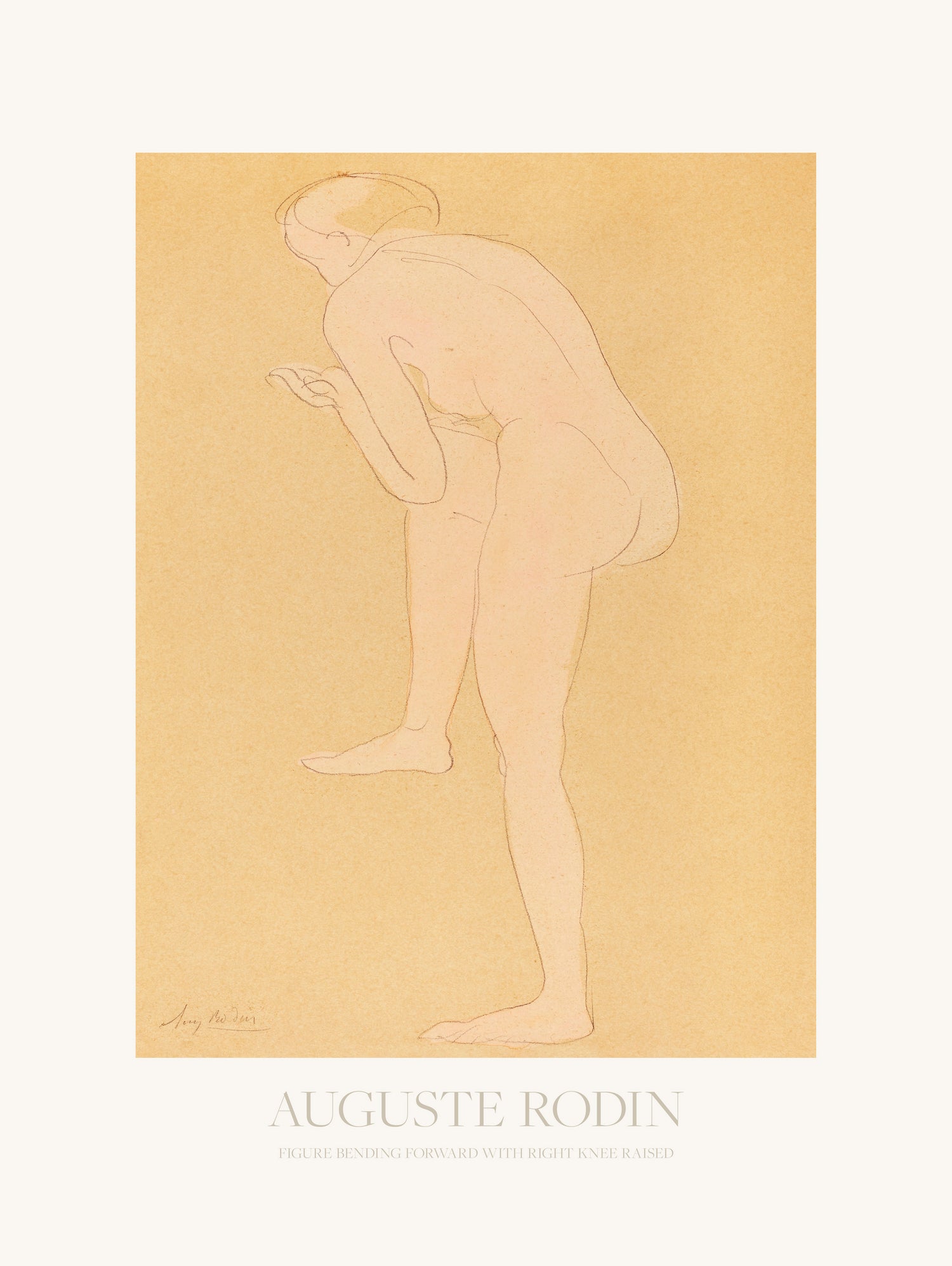 Figure Bending Forward With Right Knee Raised by Auguste Rodin on GIANT ART - auguste rodin figurative auguste rodin