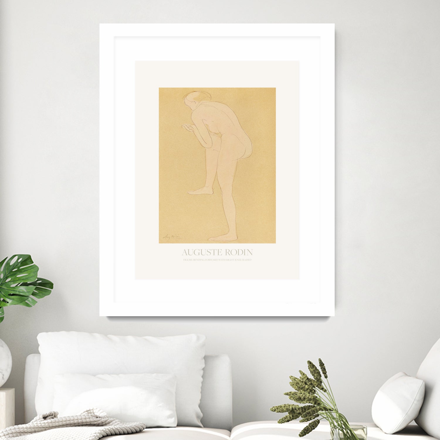 Figure Bending Forward With Right Knee Raised by Auguste Rodin on GIANT ART - auguste rodin figurative auguste rodin