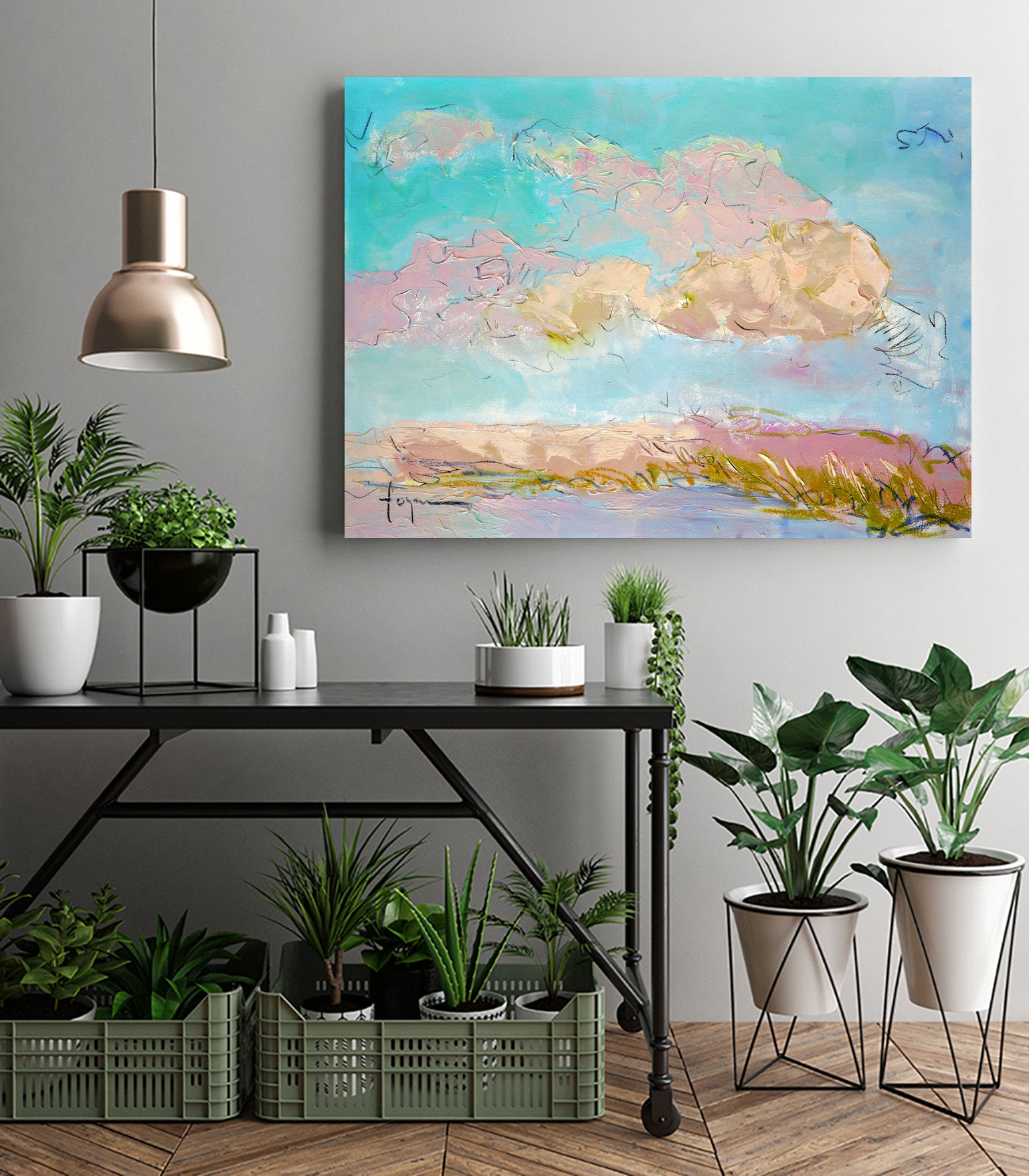 Pastel Sky Drift by Dorothy Fagan on GIANT ART - illustration abstract landscape painting