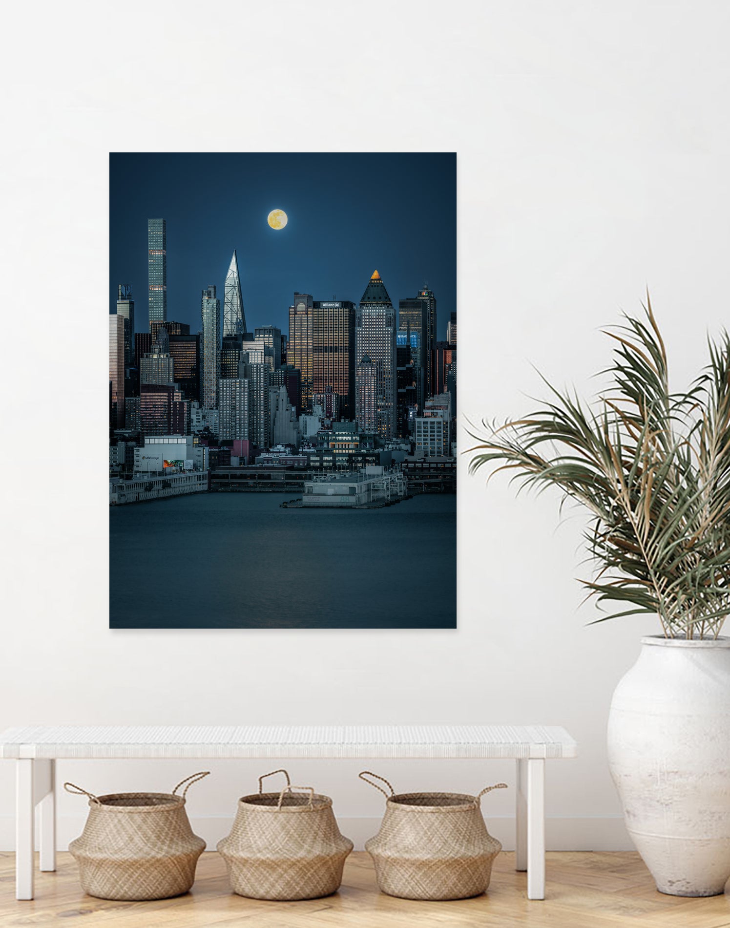 Lunar Elegance over Manhattan by Wei (David) Dai on GIANT ART - landscape usa