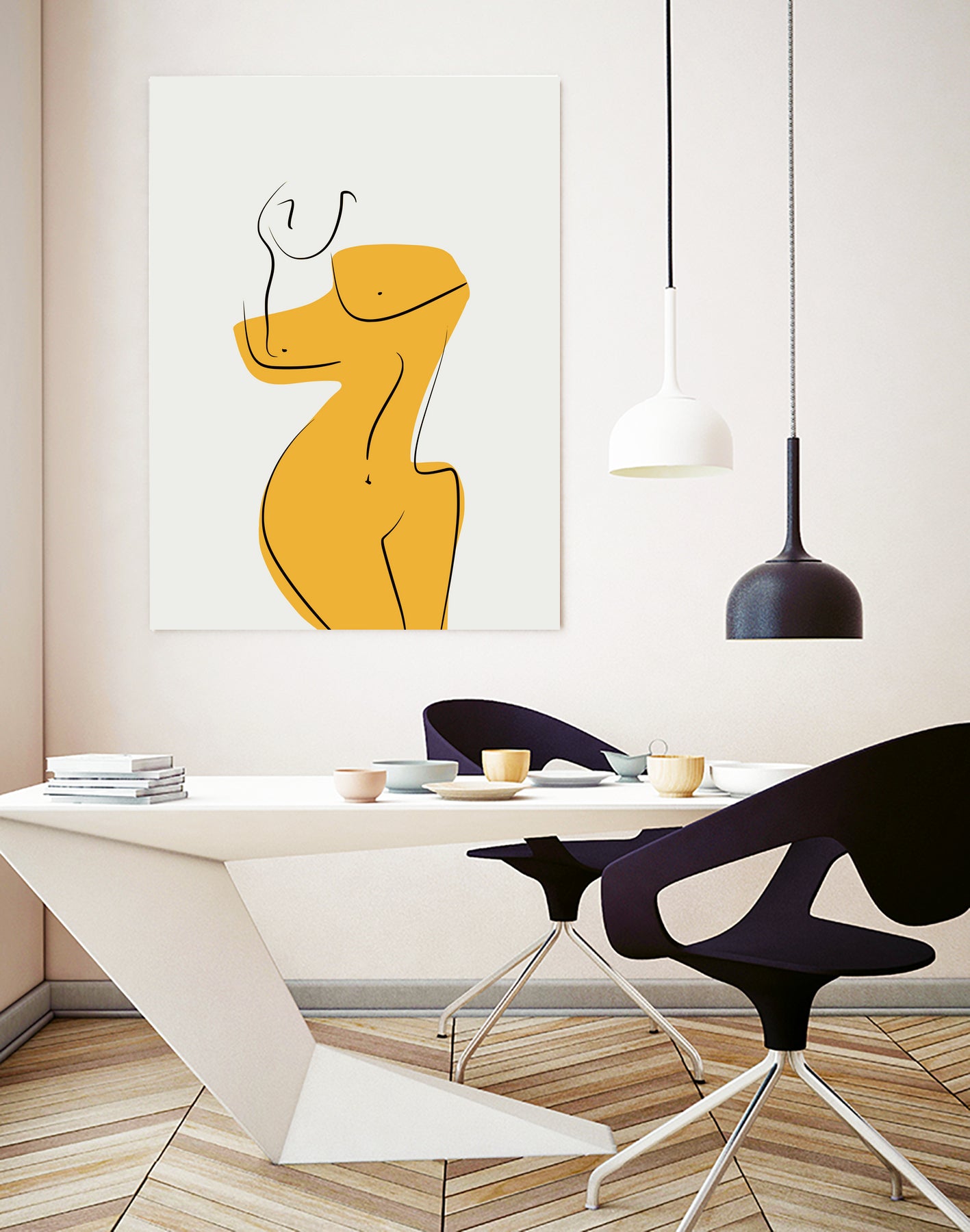 Elegant Female Nude Silhouette by Little Dean on GIANT ART - line art minimalist art