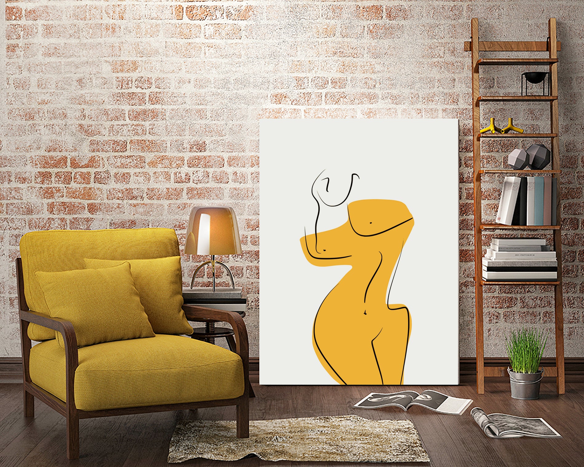 Elegant Female Nude Silhouette by Little Dean on GIANT ART - line art minimalist art