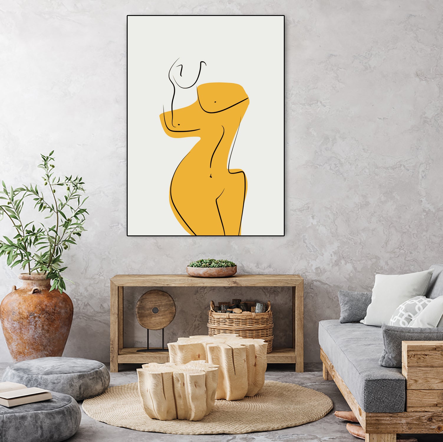 Elegant Female Nude Silhouette by Little Dean on GIANT ART - line art minimalist art