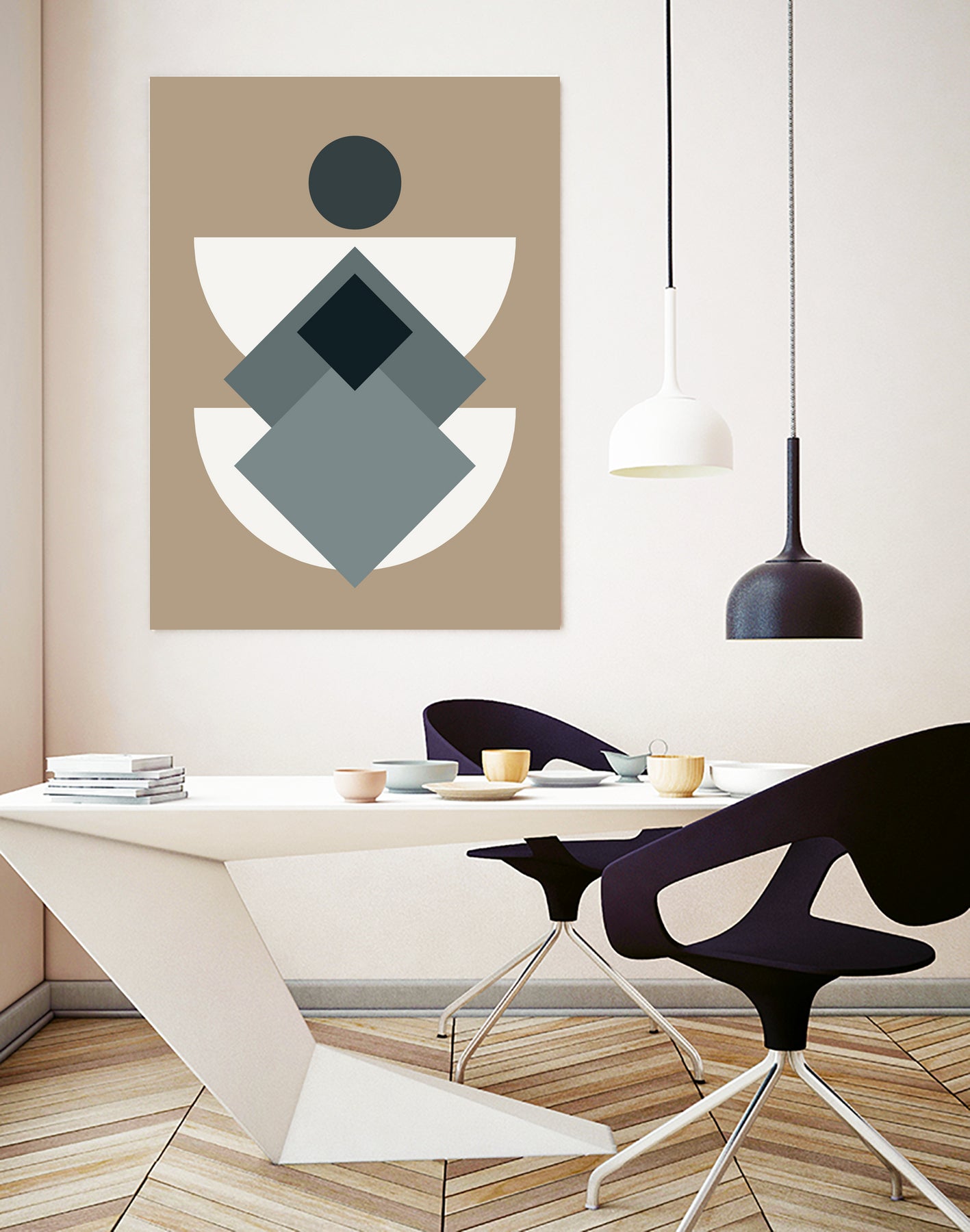 Mid Century In Greys by Little Dean on GIANT ART - abstract abstract