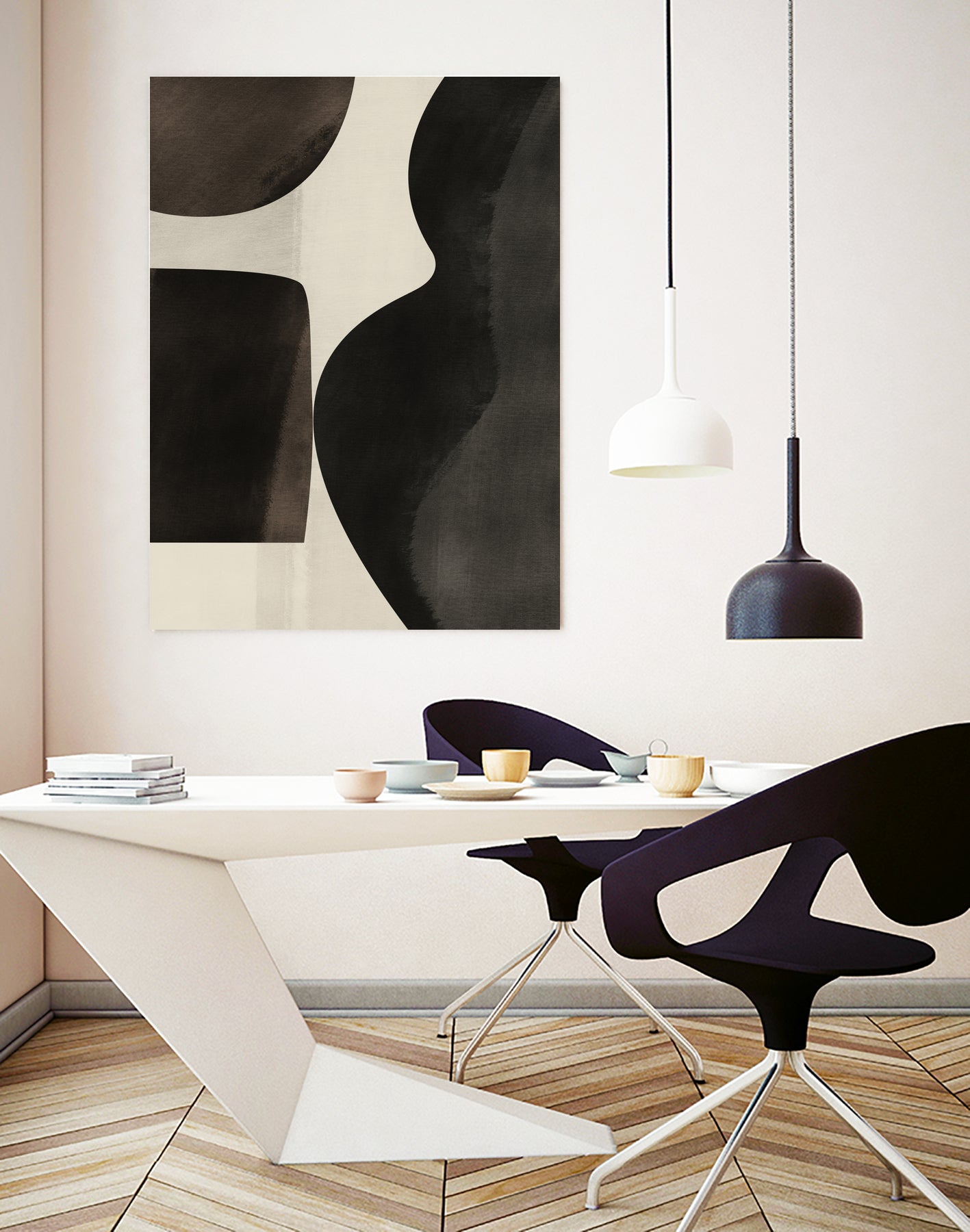 Black Abstract Collage by Little on GIANT ART - illustration beige