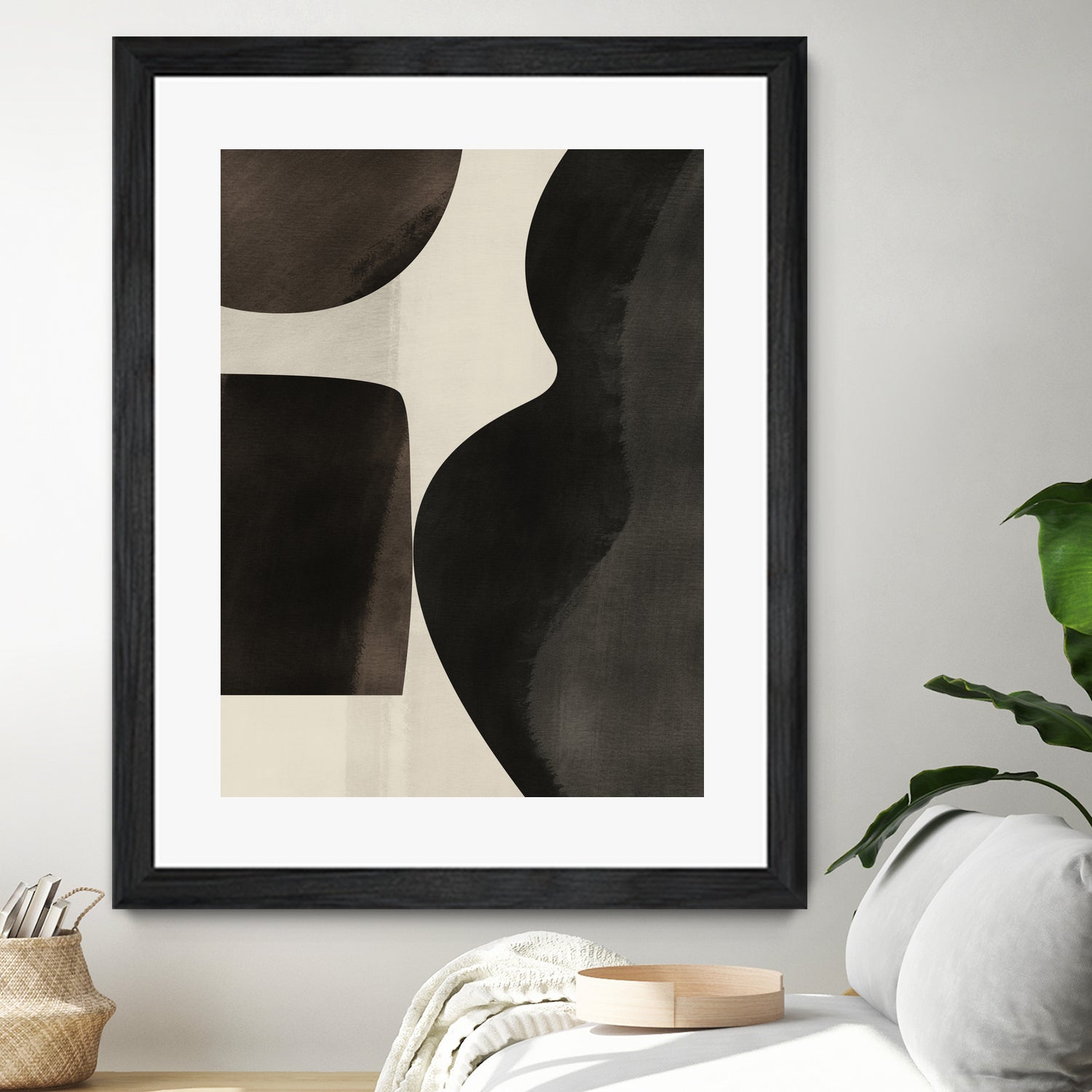 Black Abstract Collage by Little on GIANT ART - illustration beige