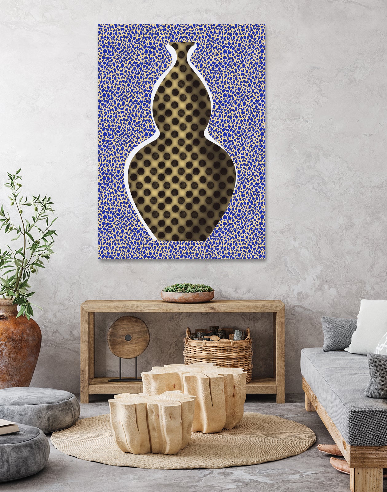 Polka Dot Vase by Little on GIANT ART - illustration vase