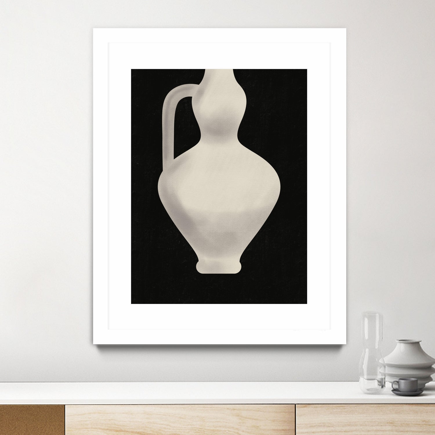 Vintage White Vase by Little on GIANT ART - illustration little dean