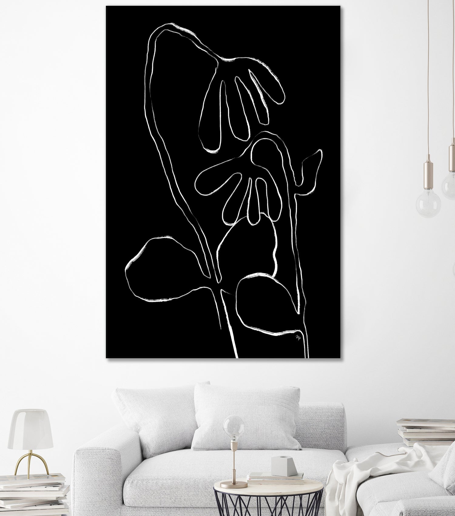 Flower and Leaves Sketch by Martina on GIANT ART - flowers and plants monochrome art