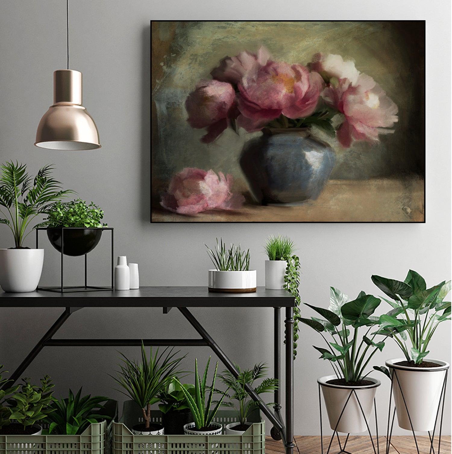 Pivoines En Rose by Dan Hobday on GIANT ART - flowers and plants dan hobday