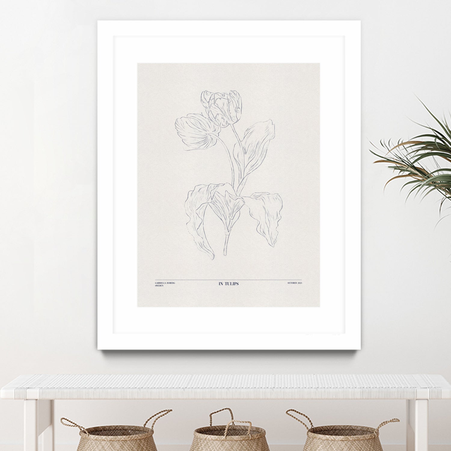 In Tulips (blue) by Gabriella Roberg on GIANT ART - line art gabriella roberg