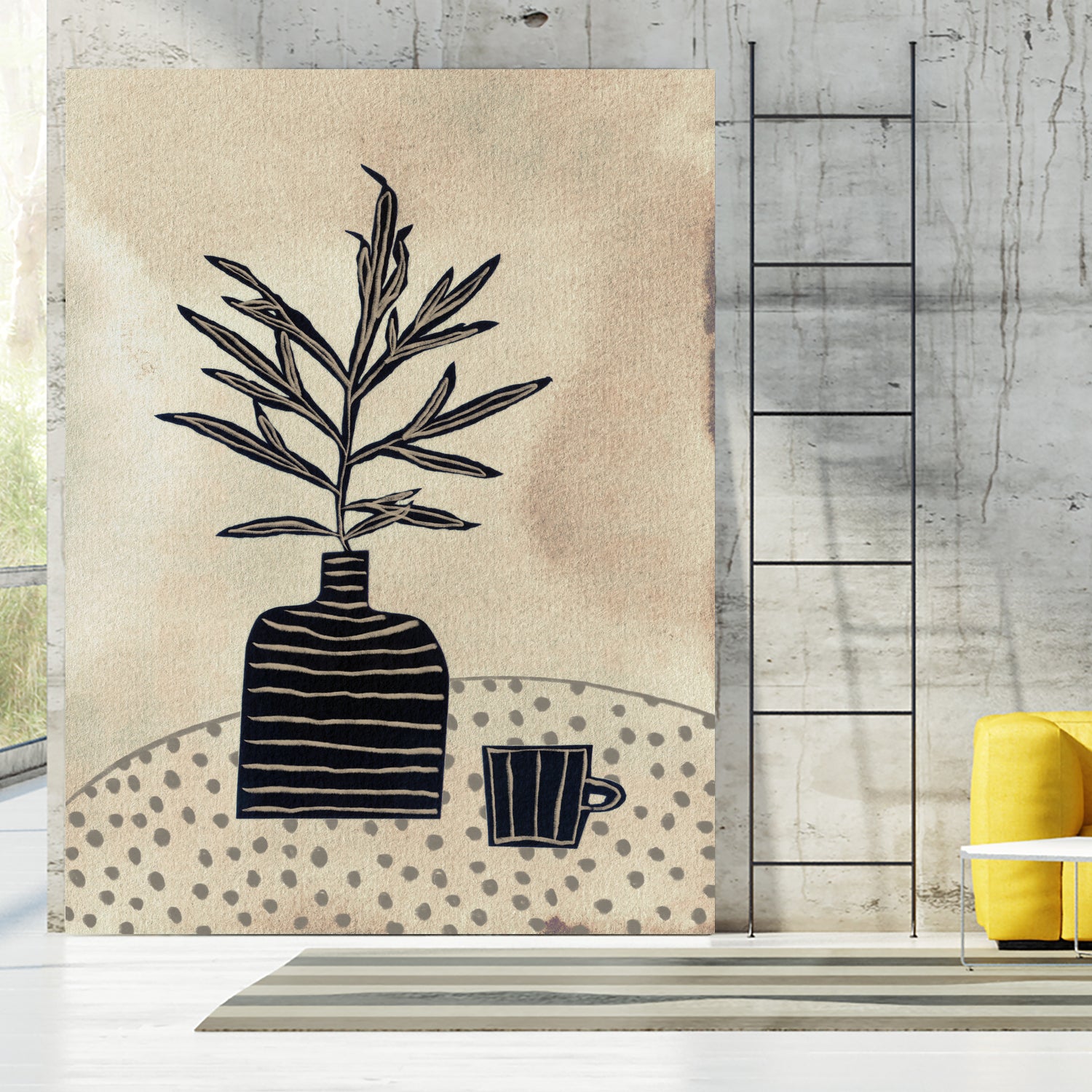 Still Life With a Vase and a Cup of Coffee by Alisa on GIANT ART - illustration drawing