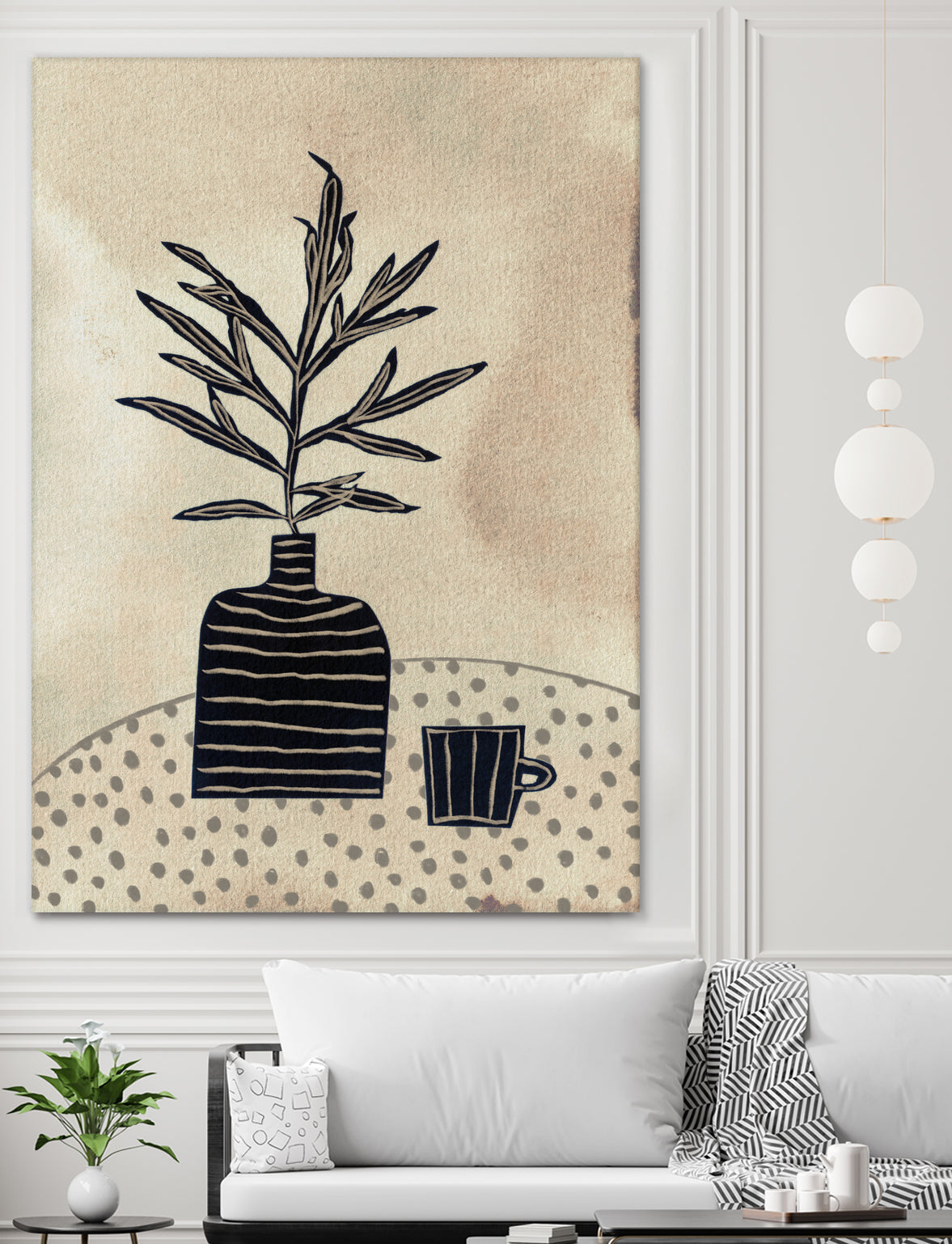 Still Life With a Vase and a Cup of Coffee by Alisa on GIANT ART - illustration drawing