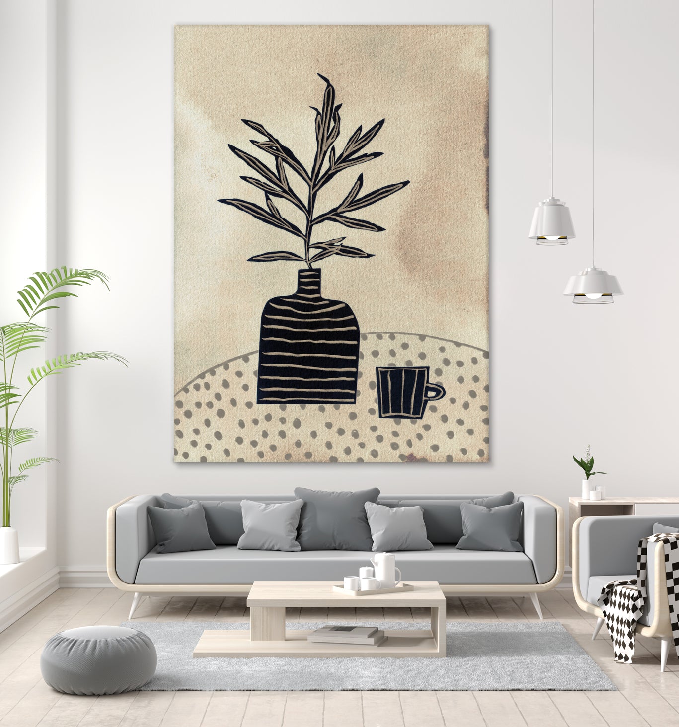 Still Life With a Vase and a Cup of Coffee by Alisa on GIANT ART - illustration drawing