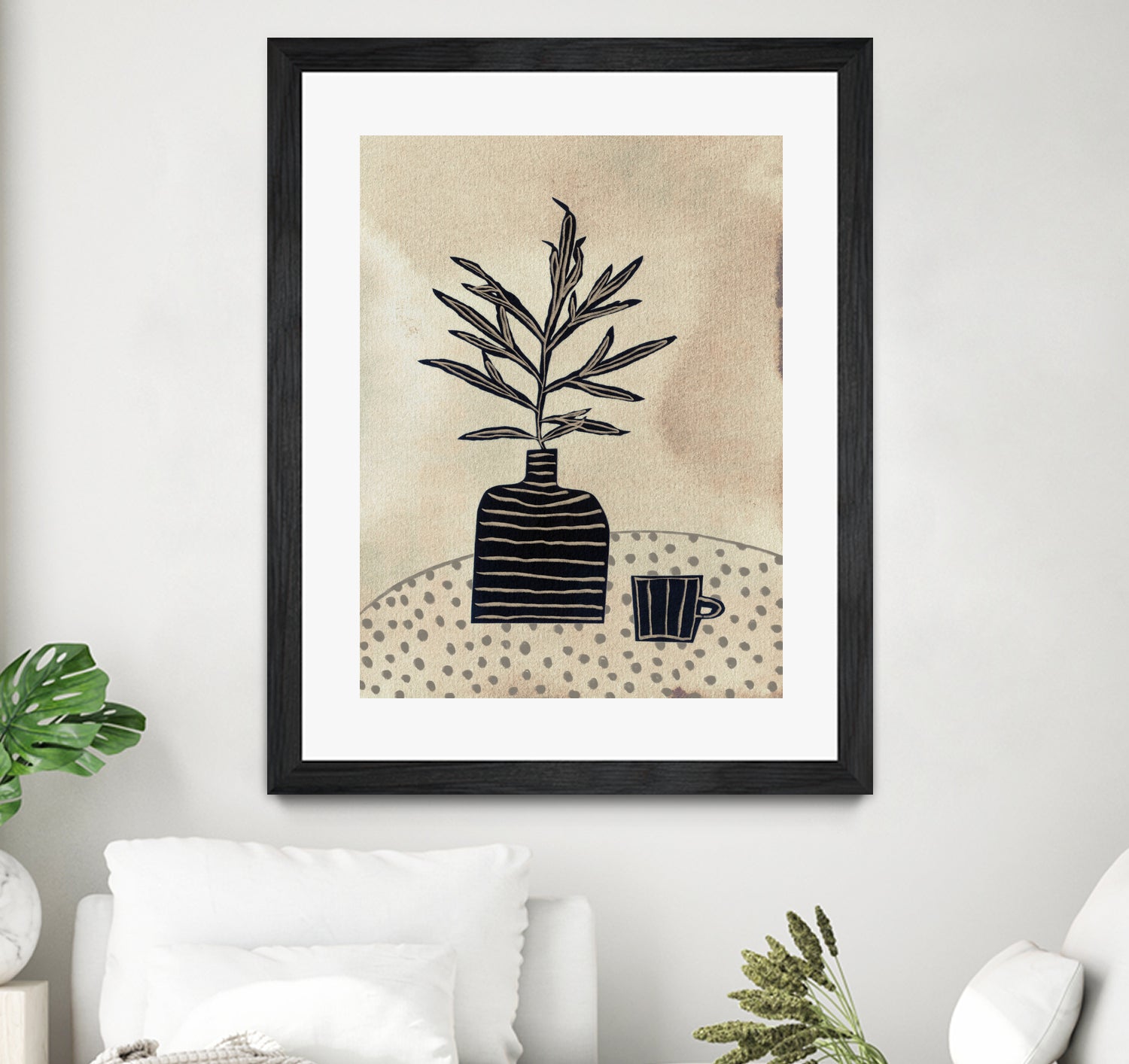 Still Life With a Vase and a Cup of Coffee by Alisa on GIANT ART - illustration drawing