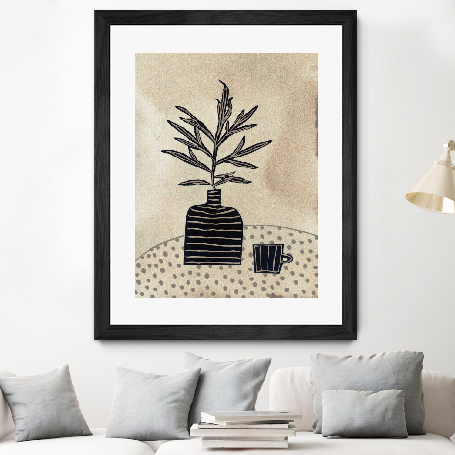 Still Life With a Vase and a Cup of Coffee by Alisa on GIANT ART - illustration drawing