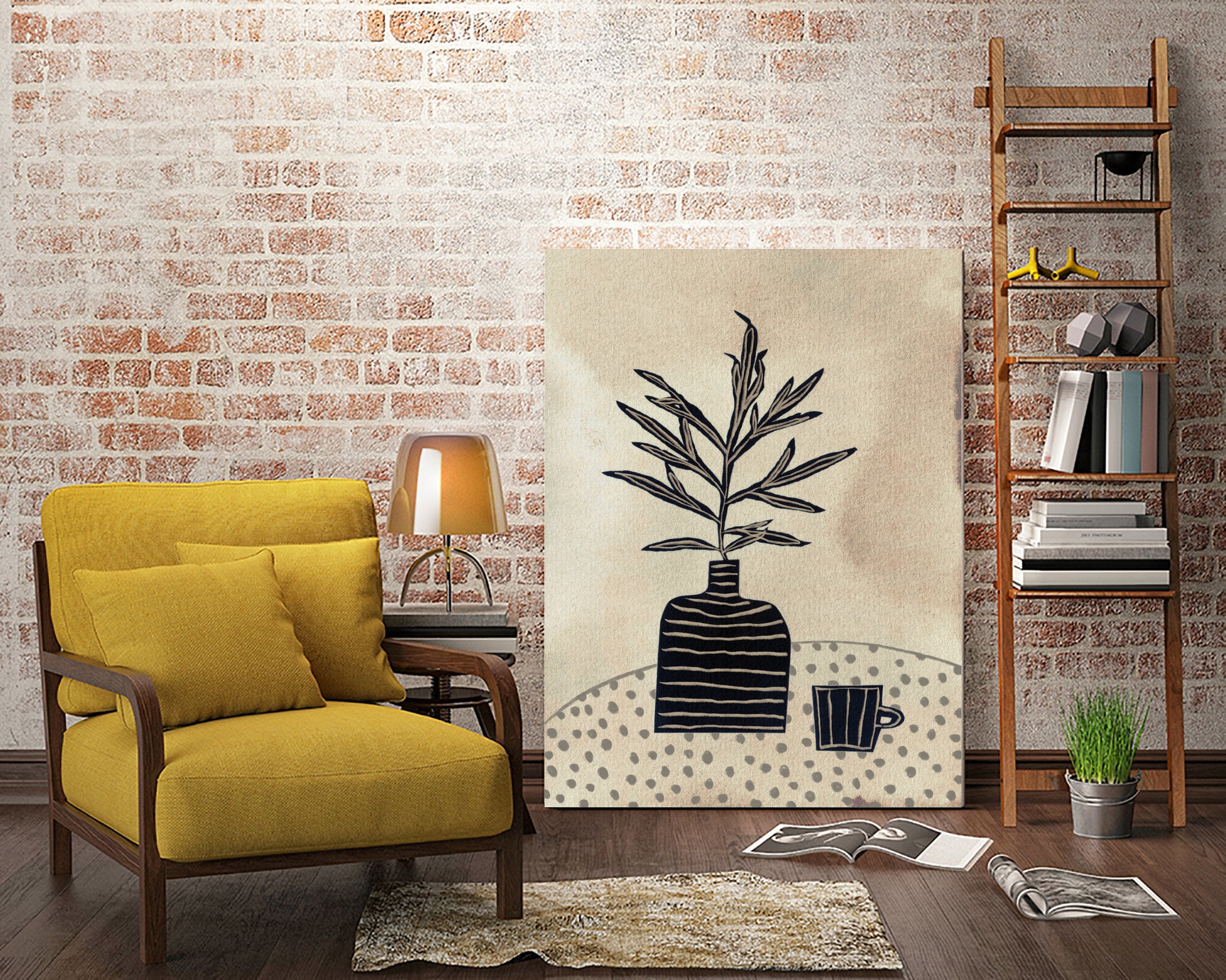 Still Life With a Vase and a Cup of Coffee by Alisa on GIANT ART - illustration drawing