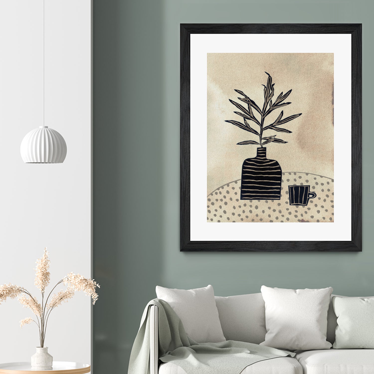 Still Life With a Vase and a Cup of Coffee by Alisa on GIANT ART - illustration drawing