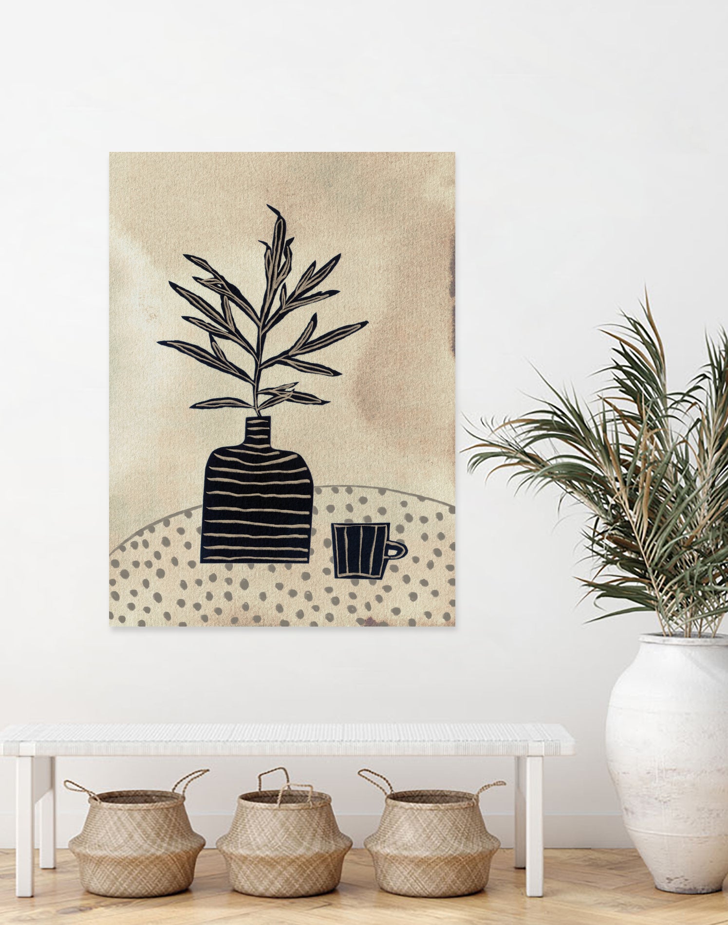 Still Life With a Vase and a Cup of Coffee by Alisa on GIANT ART - illustration drawing