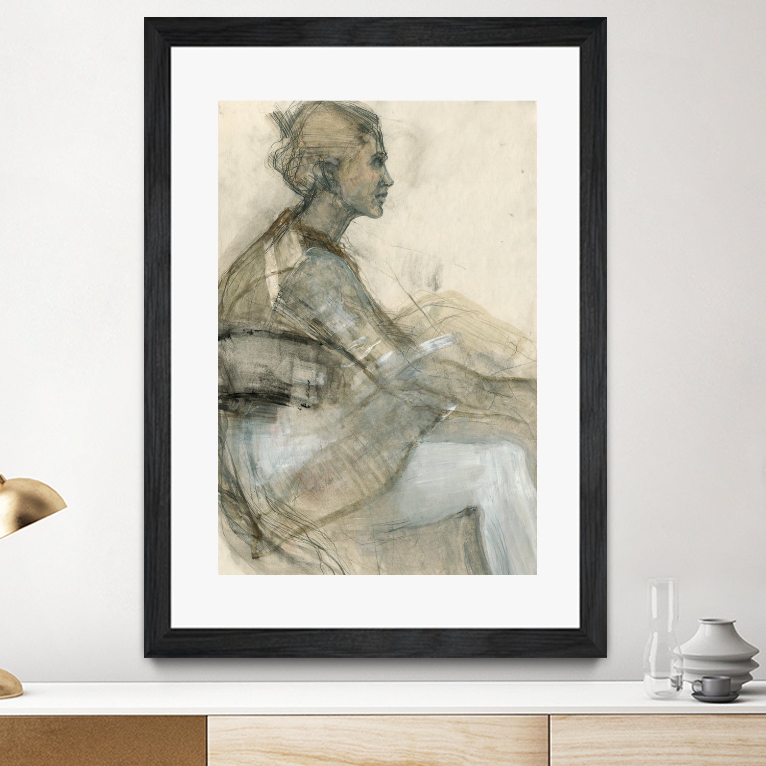 Sketch of a Woman Figure by Ute Rathmann on GIANT ART - portrait drawing figurative portrait drawing