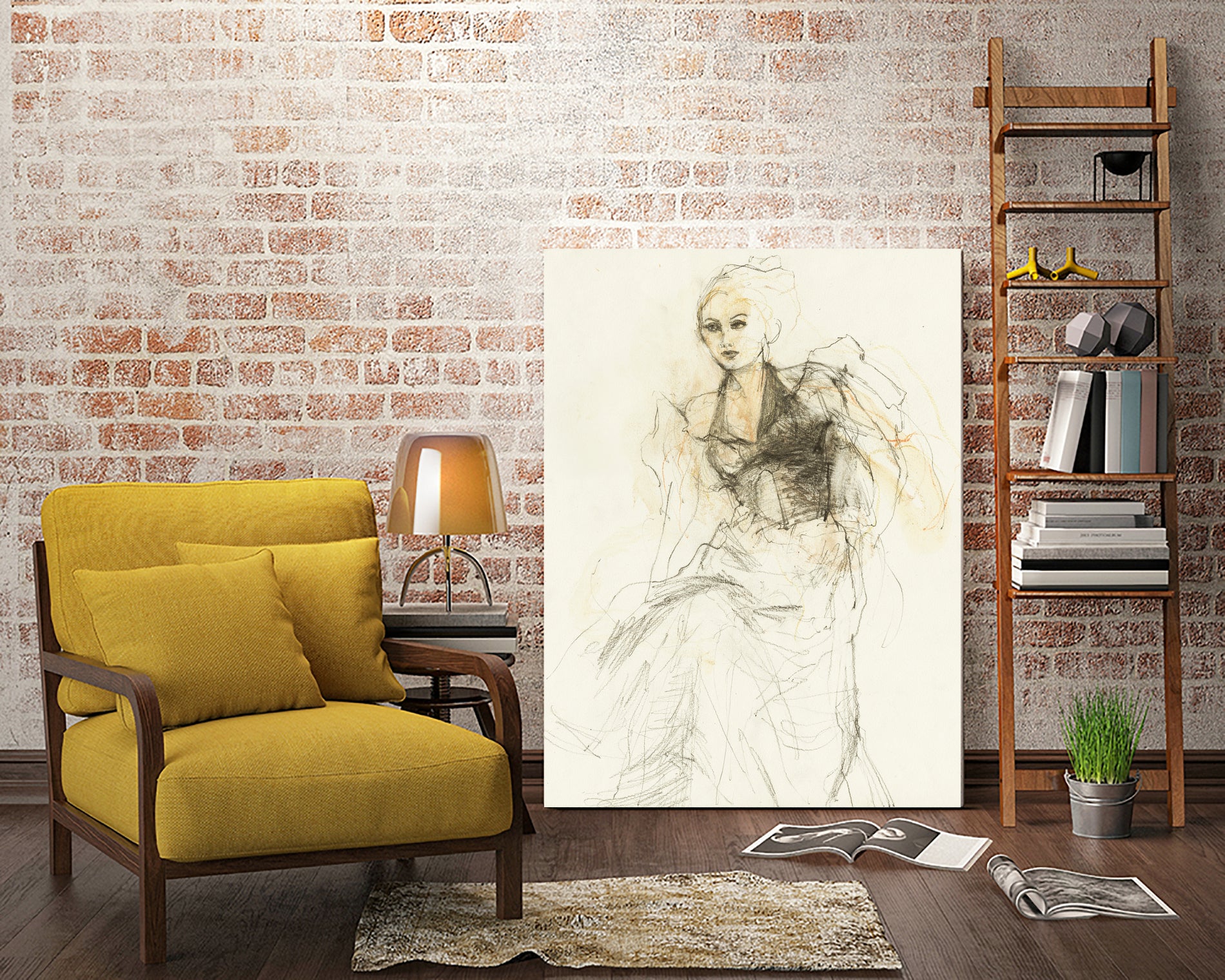 Elegant Sketching by Ute Rathmann on GIANT ART - 5002 illustration