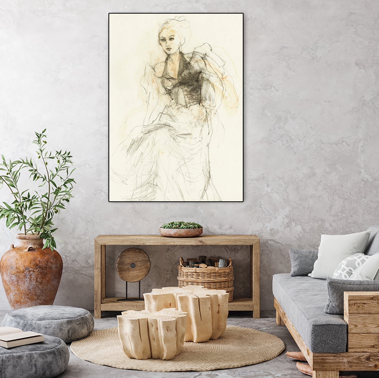 Elegant Sketching by Ute Rathmann on GIANT ART - 5002 illustration