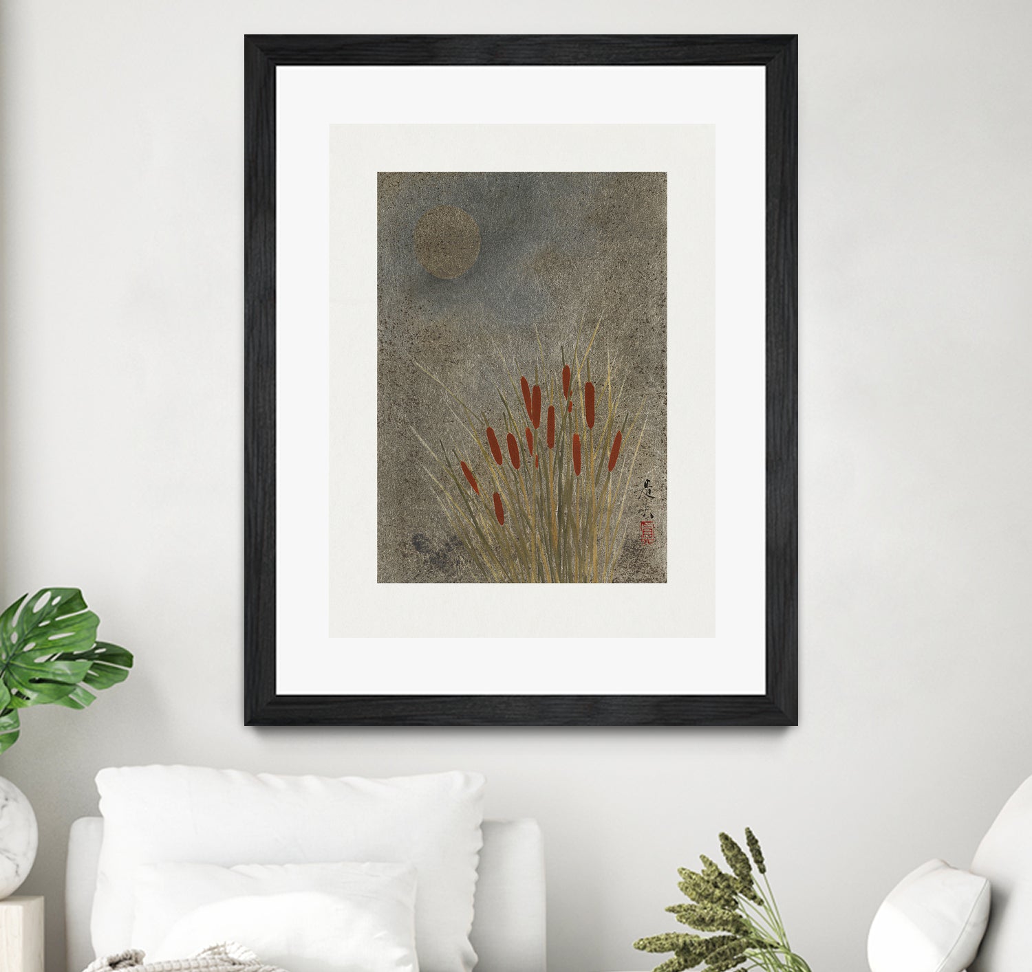 Japanese Grass Field At Night (1807a€“1891) by Shibata Zeshin on GIANT ART - 9449 illustration