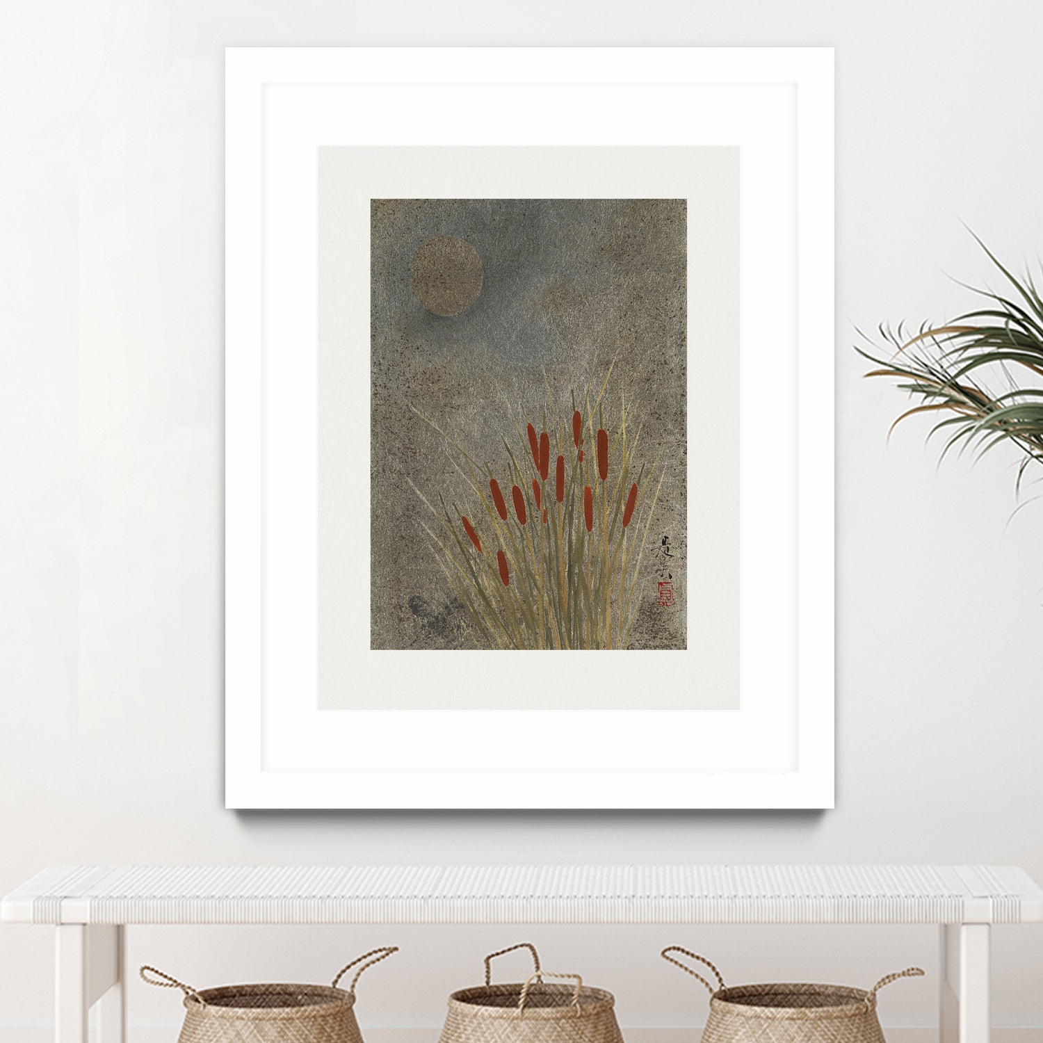 Japanese Grass Field At Night (1807a€“1891) by Shibata Zeshin on GIANT ART - 9449 illustration