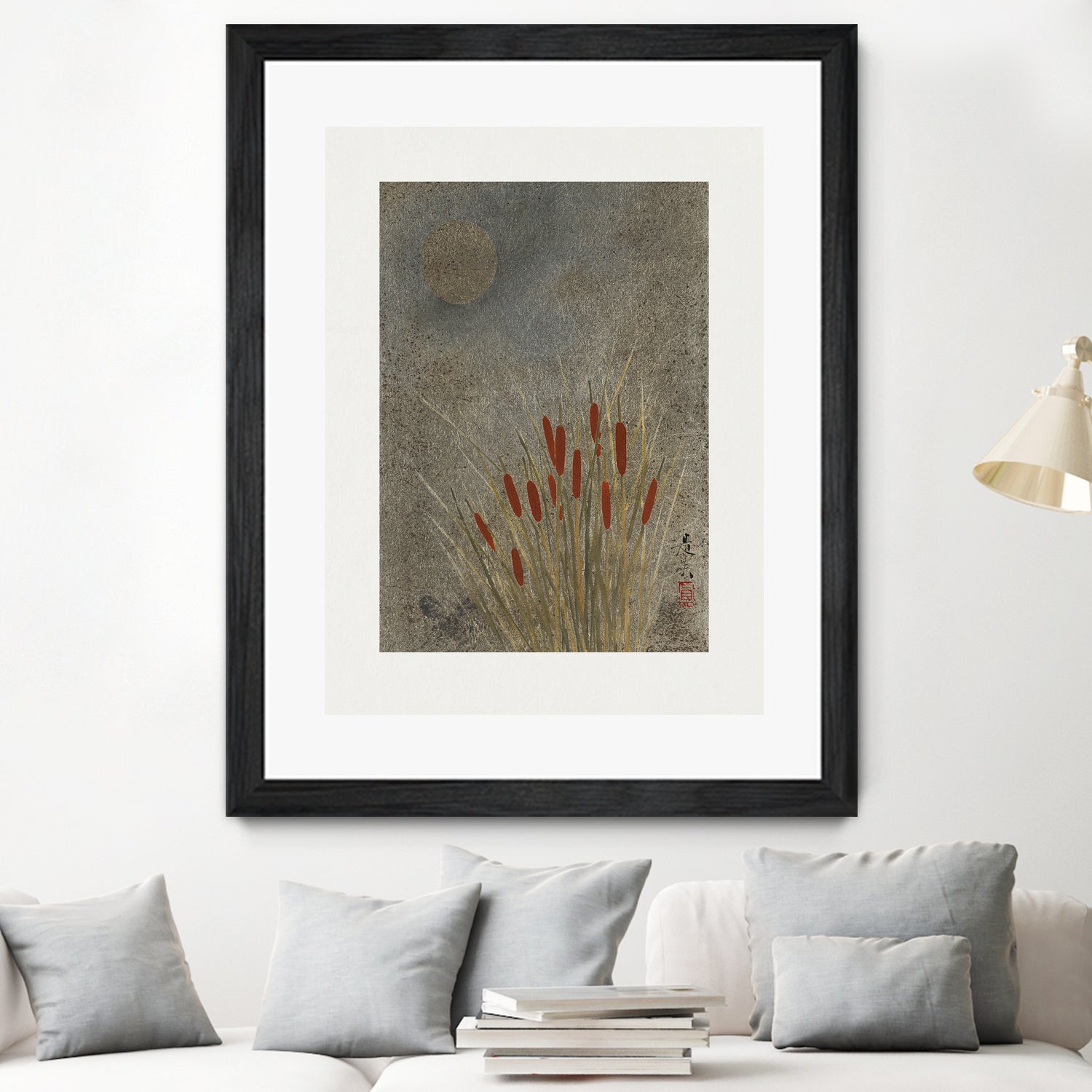 Japanese Grass Field At Night (1807a€“1891) by Shibata Zeshin on GIANT ART - 9449 illustration