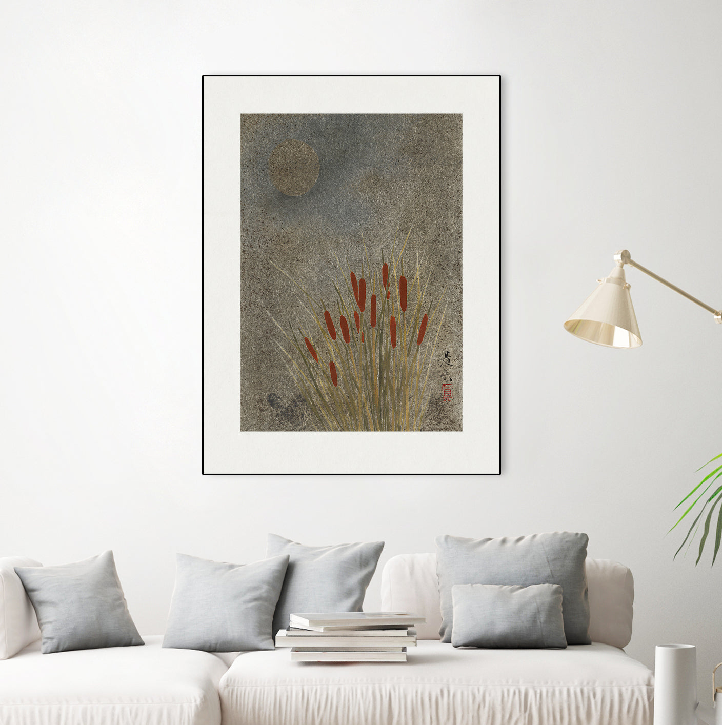 Japanese Grass Field At Night (1807a€“1891) by Shibata Zeshin on GIANT ART - 9449 illustration