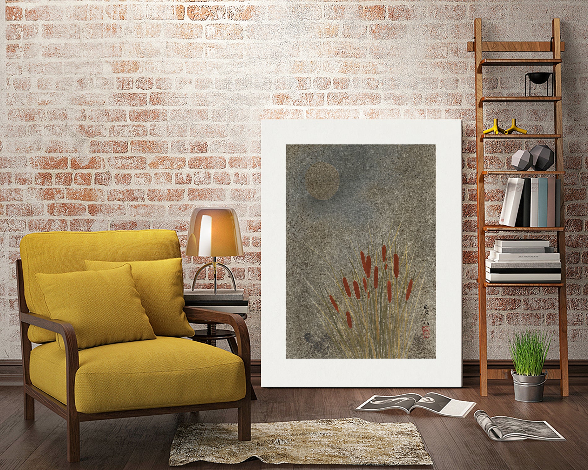 Japanese Grass Field At Night (1807a€“1891) by Shibata Zeshin on GIANT ART - 9449 illustration