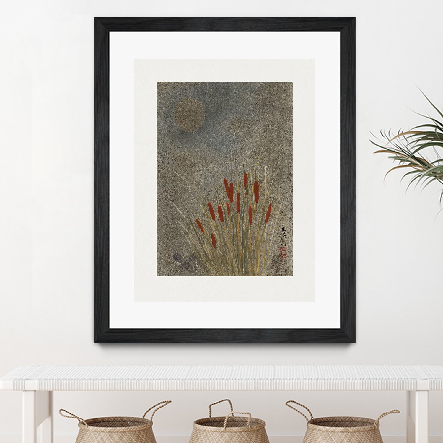 Japanese Grass Field At Night (1807a€“1891) by Shibata Zeshin on GIANT ART - 9449 illustration