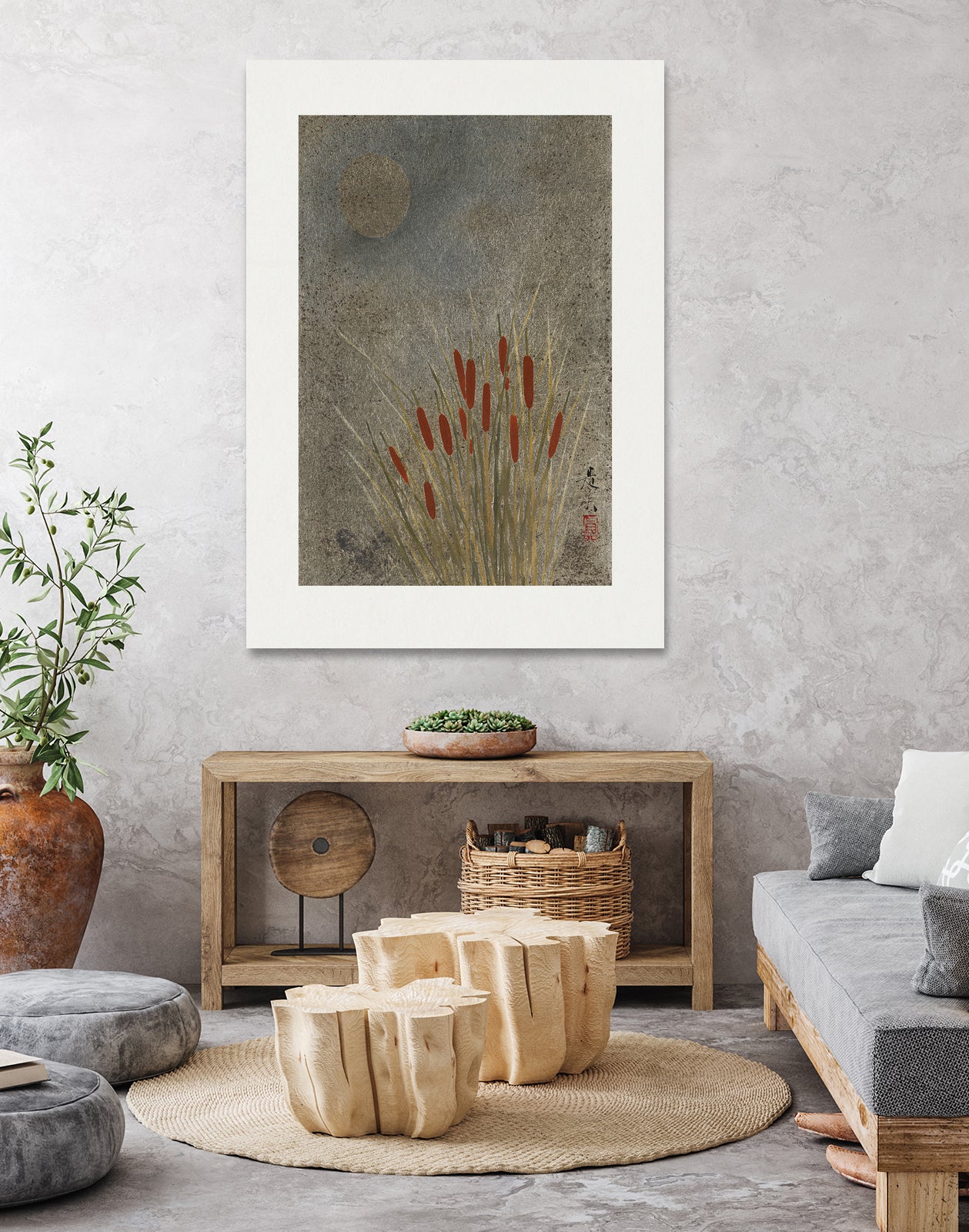 Japanese Grass Field At Night (1807a€“1891) by Shibata Zeshin on GIANT ART - 9449 illustration