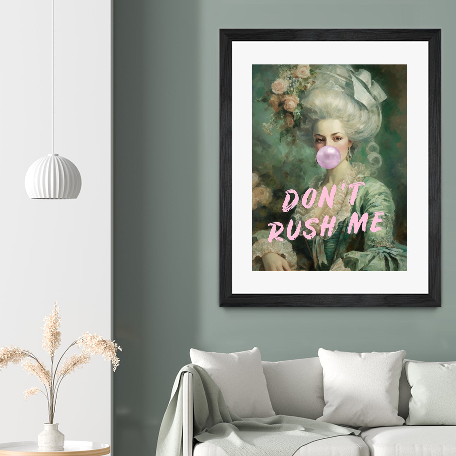 Marie Antoinette Dont Rush Me by Talitha McQueen on GIANT ART - pink contemporary human face,flower,text,clothing,painting,doll,poster,person,fashion,flowers,flora,floral,botanical,flowers and plants,botanicals,word,words,painted,paint,painterly,people,portrait,figurative