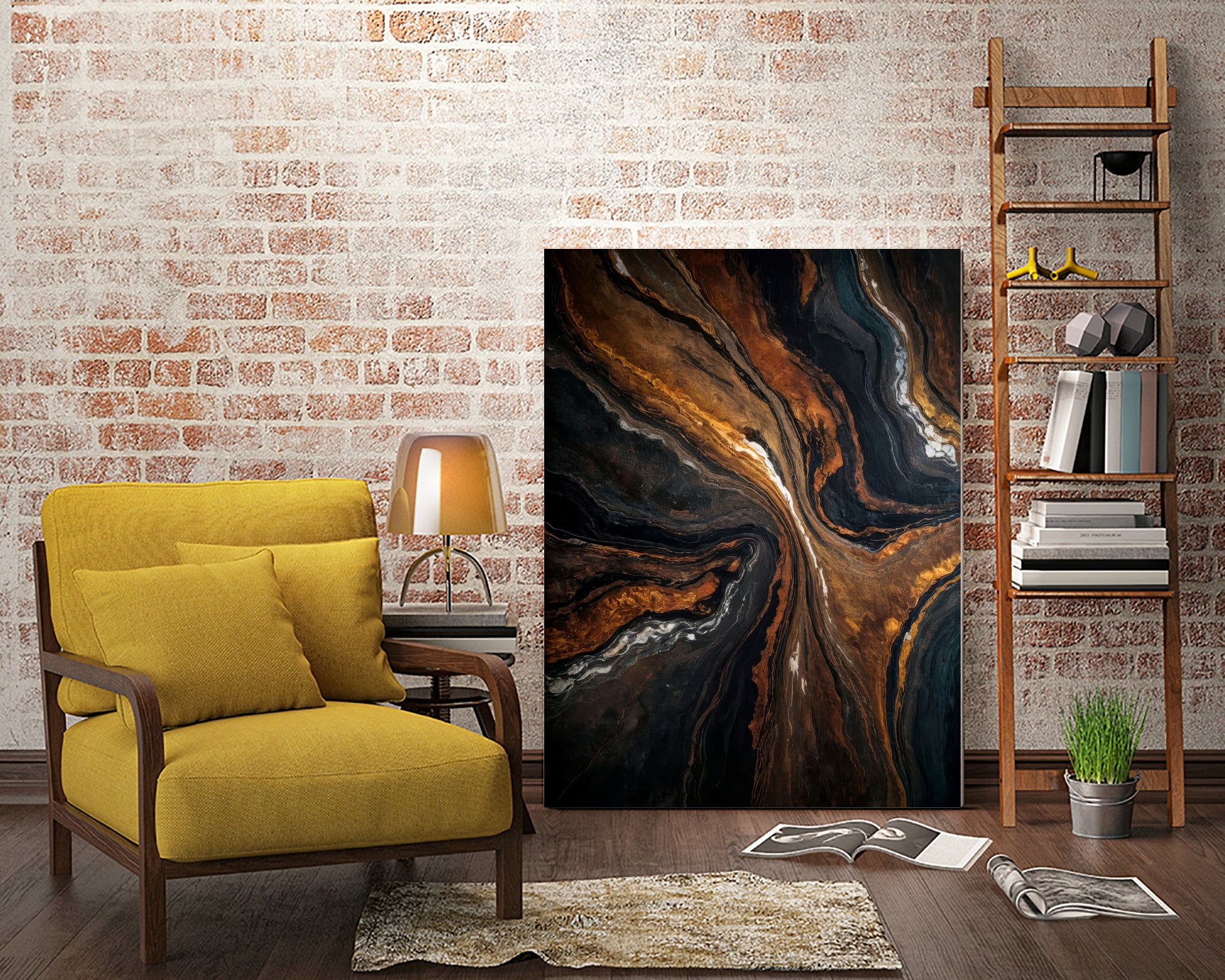 Golden Tones In Dark Stone by Alpenglow Workshop on GIANT ART - abstract abstract art