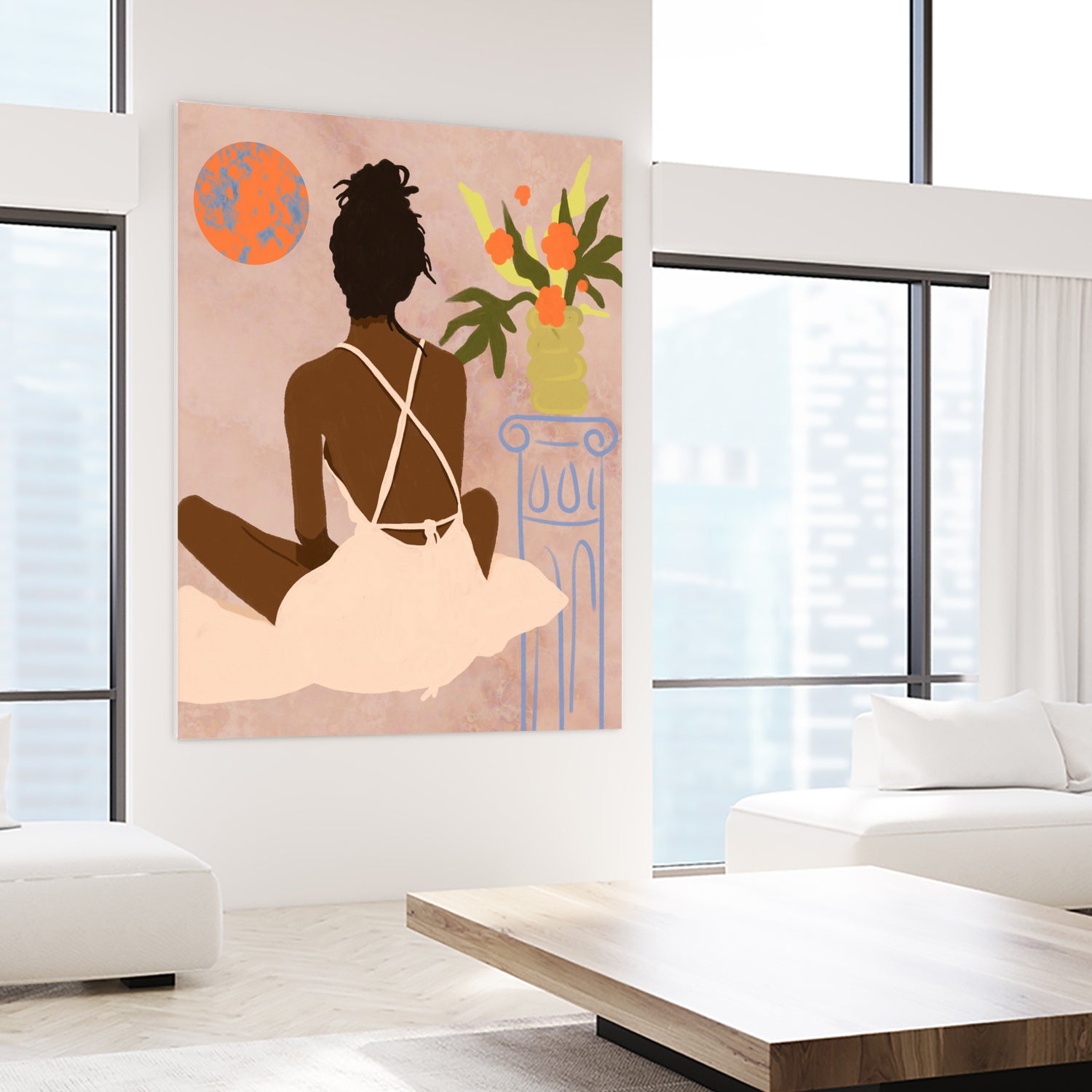 Gazing into the Abyss by Kintsugi99 on GIANT ART - orange framed canvas