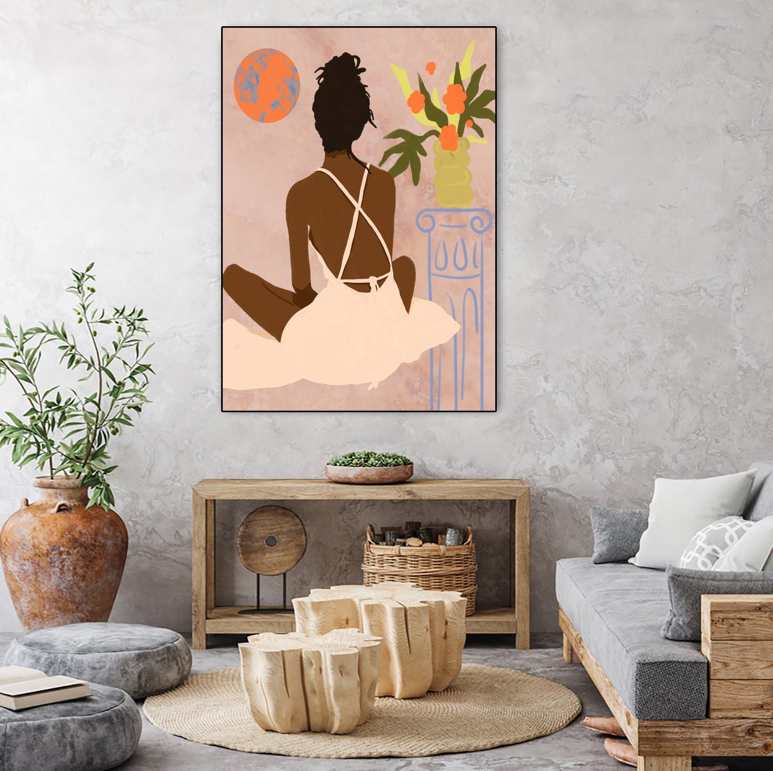 Gazing into the Abyss by Kintsugi99 on GIANT ART - orange framed canvas