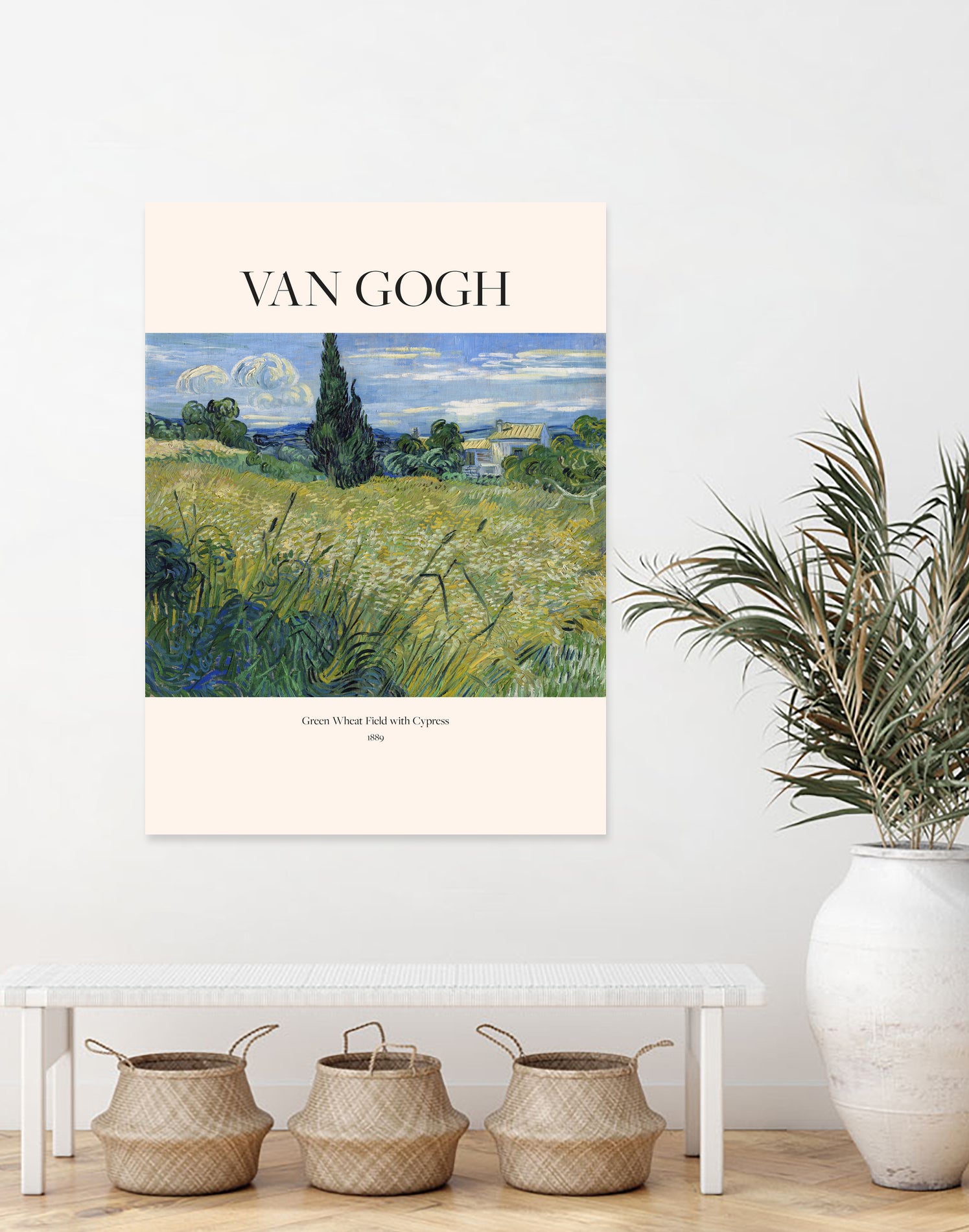 Green Wheat Field With Cypress (1889) Van Gogh by Vincent Van Gogh on GIANT ART - landscape tree