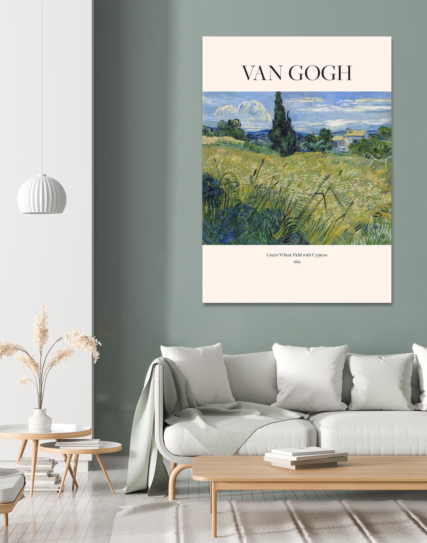 Green Wheat Field With Cypress (1889) Van Gogh by Vincent Van Gogh on GIANT ART - landscape tree