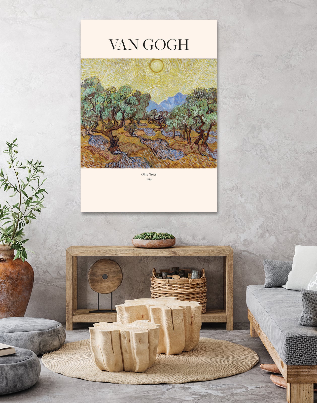 Olive Trees (1889) by Vincent Van Gogh on GIANT ART - landscape text