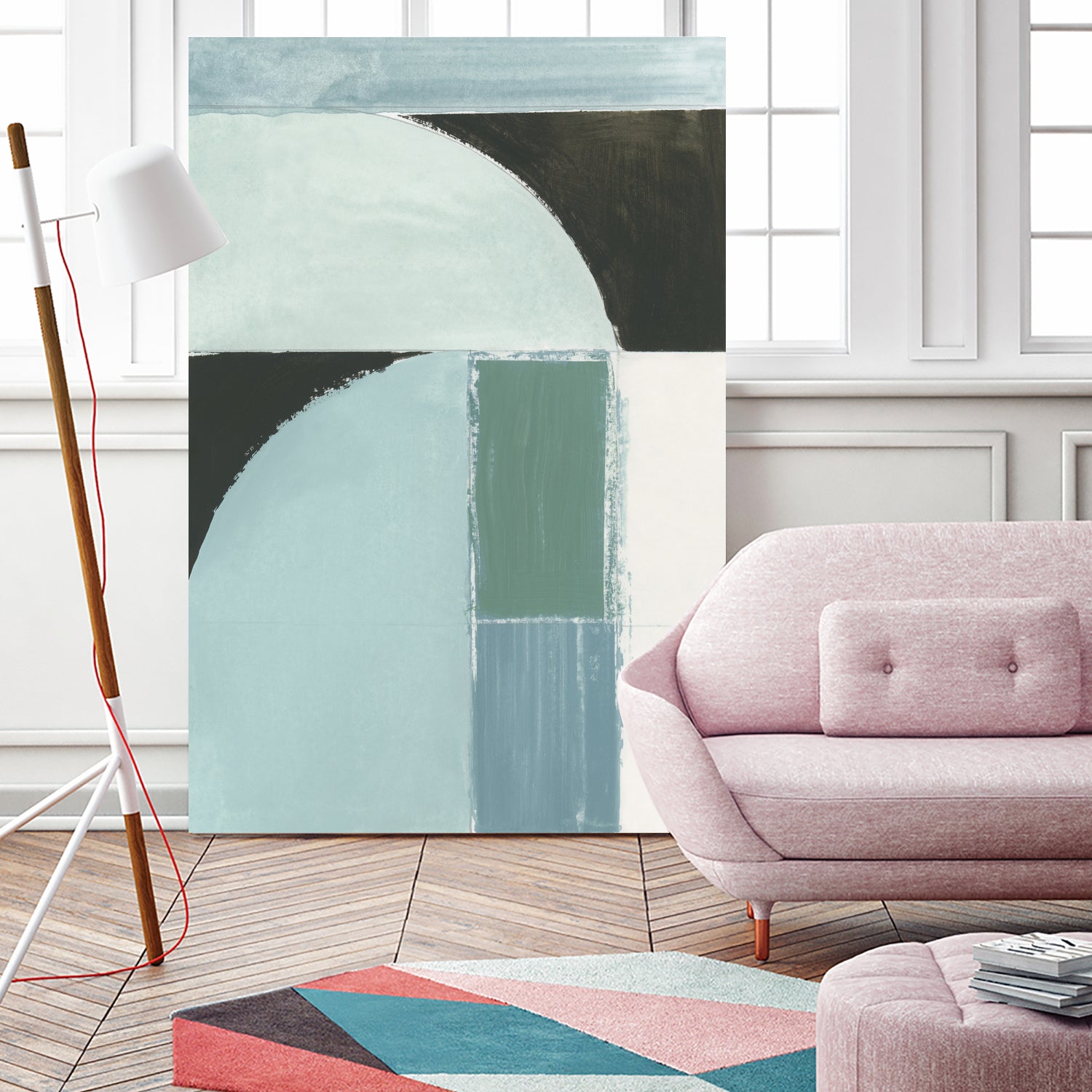 Abstract Blue Shapes No1 Print by cartissi on GIANT ART - abstract painting