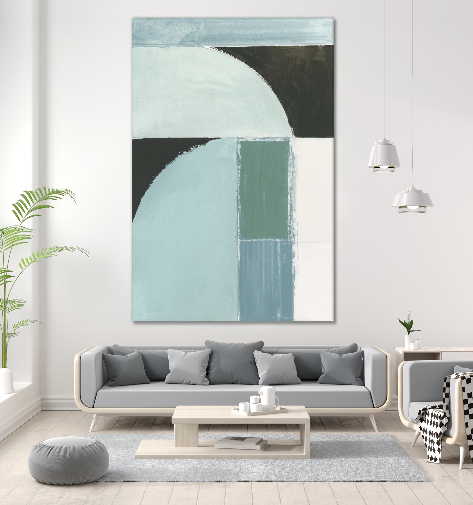 Abstract Blue Shapes No1 Print by cartissi on GIANT ART - abstract painting