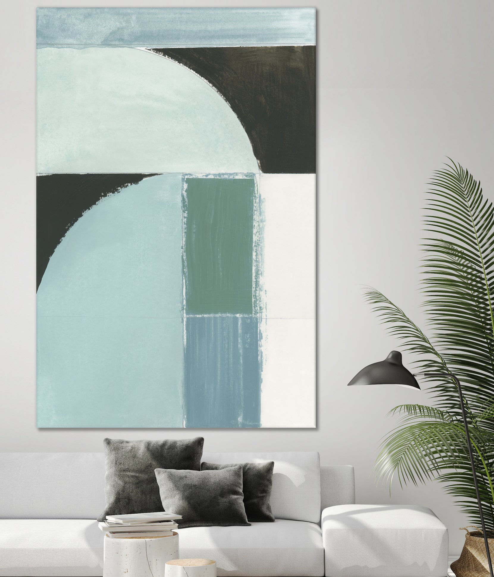 Abstract Blue Shapes No1 Print by cartissi on GIANT ART - abstract painting