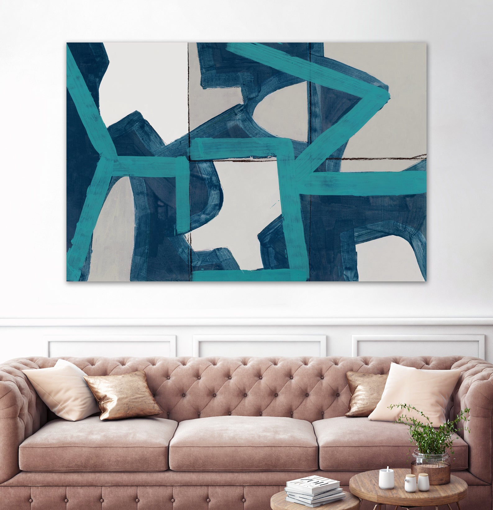 Metric Blue Abstract Art Print by cartissi on GIANT ART - abstract painting