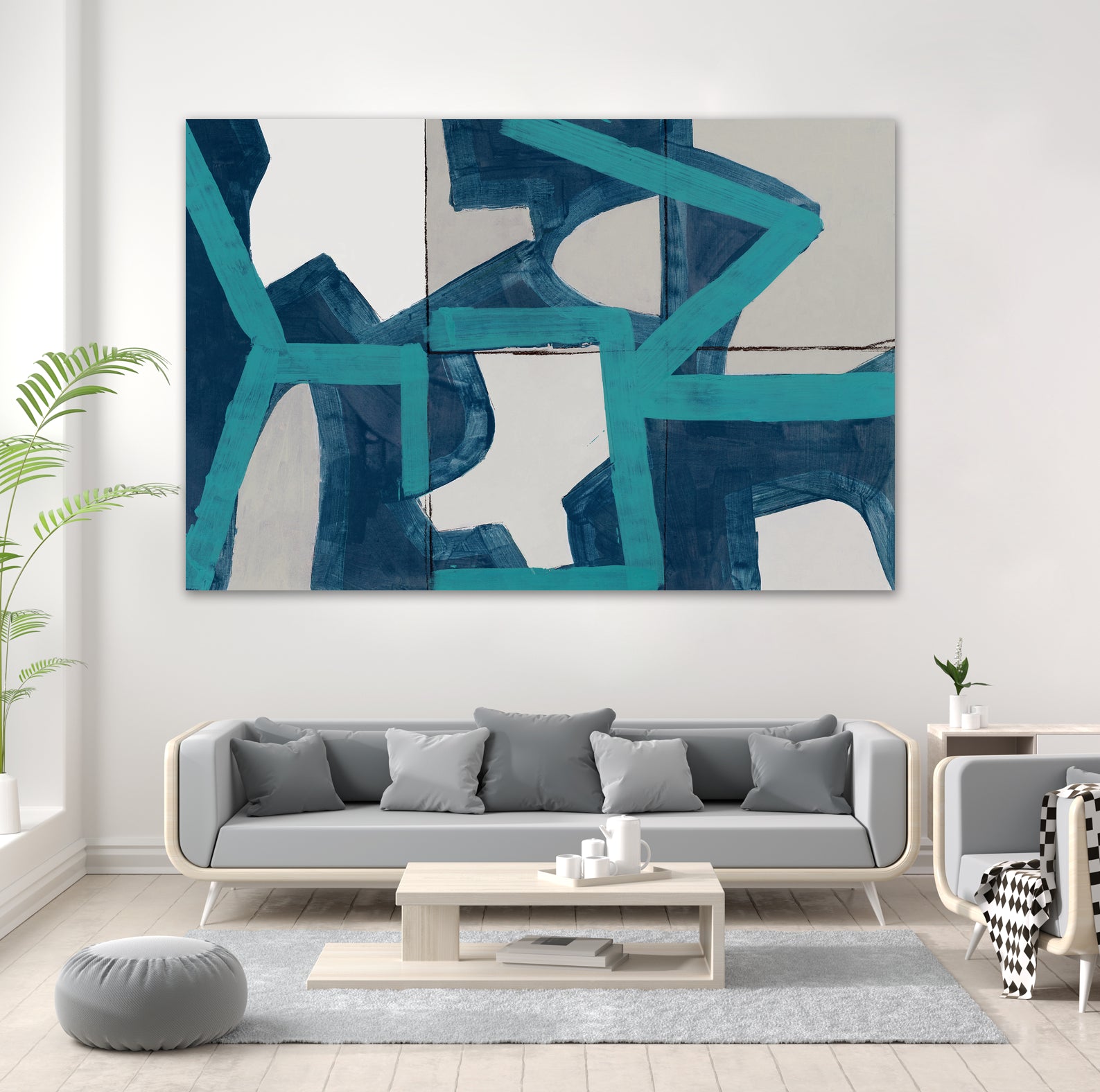Metric Blue Abstract Art Print by cartissi on GIANT ART - abstract painting